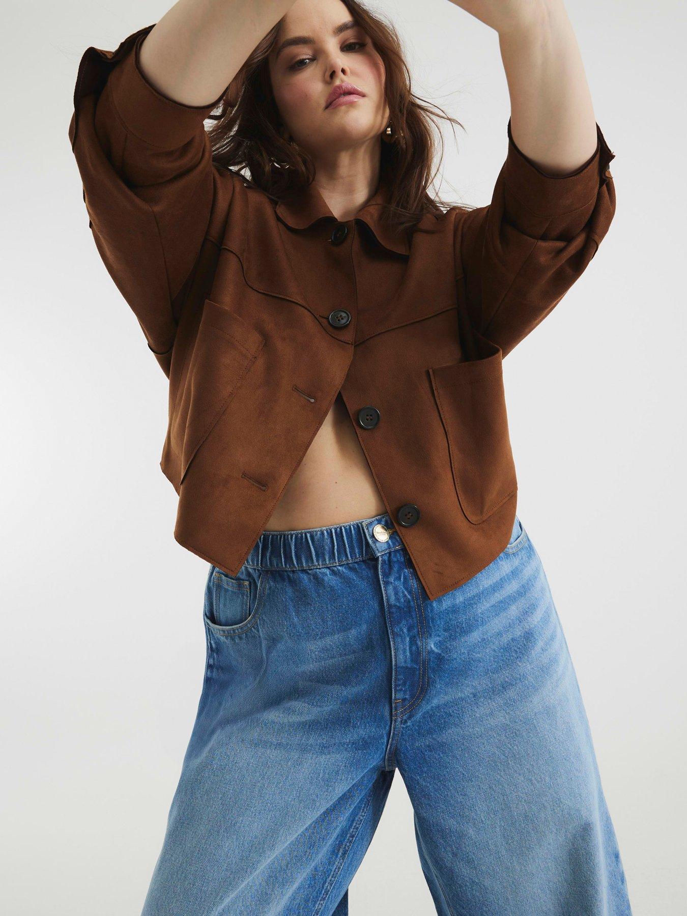Image 4 of 5 of River Island Elasticated Barrel Jean - Medium Blue Denim