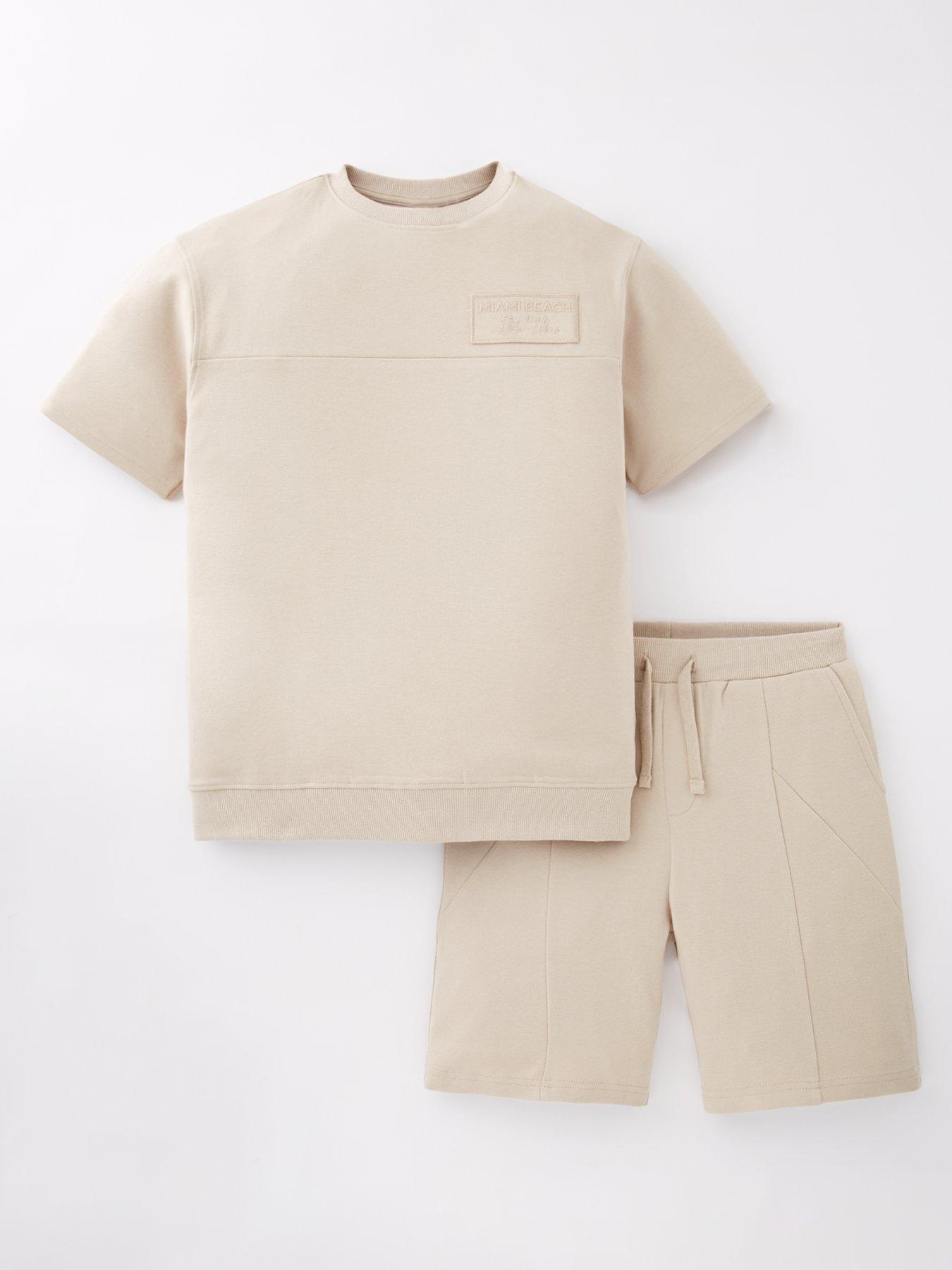 undefined Boys Sweat T-Shirt And Short Set - Grey