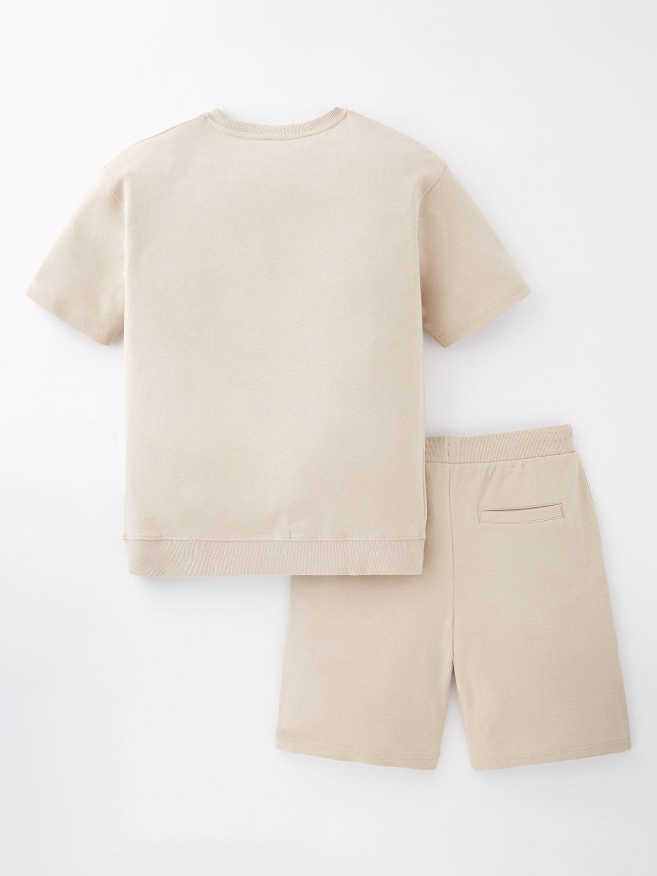 Image 2 of 4 of V by Very Boys Sweat T-shirt And Short Set - Grey