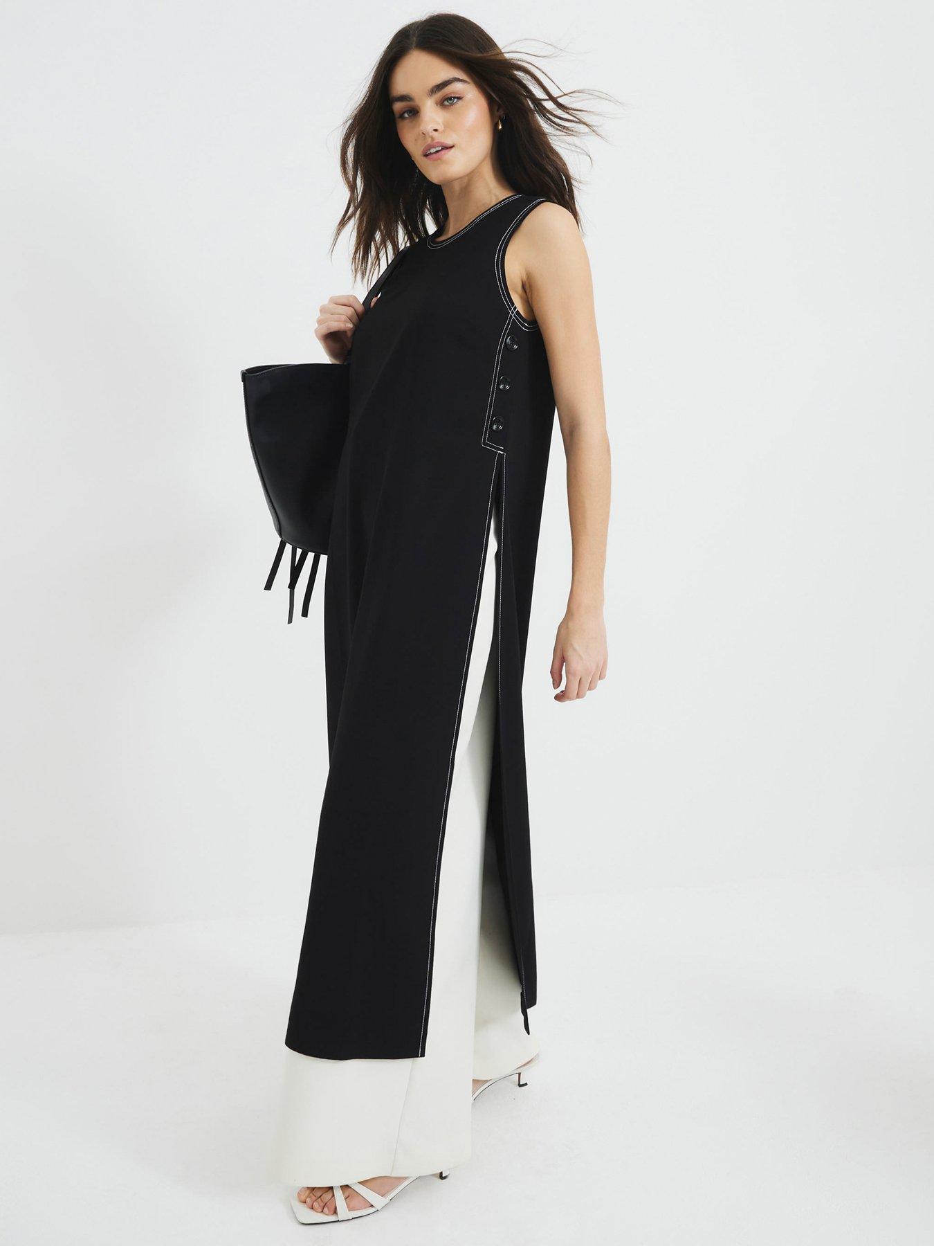 undefined Tailored Maxi Top - Black