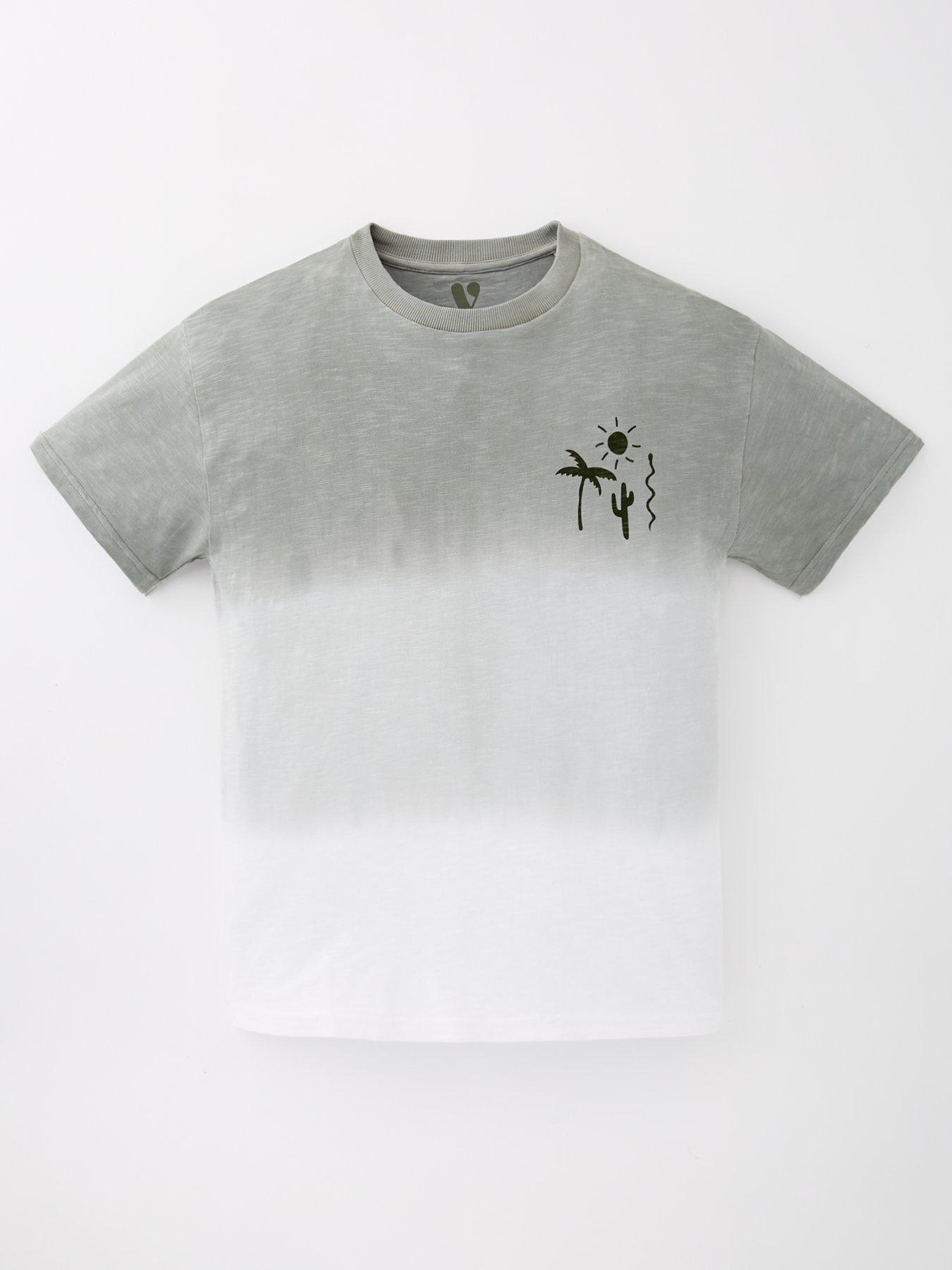 undefined Boys Ombre T-Shirt With Back Print - Green