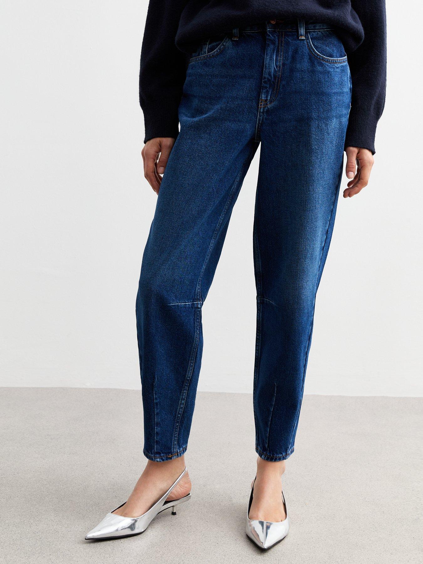 undefined Denim Barrel Leg Jeans - Dark Blue