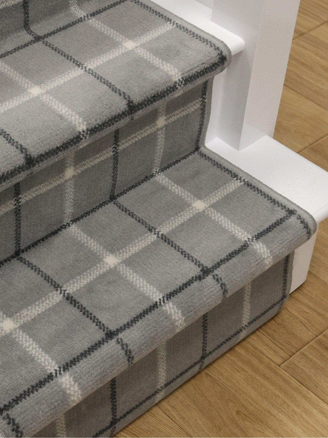 Image 5 of 6 of Homemaker Grey Check Stair Runner