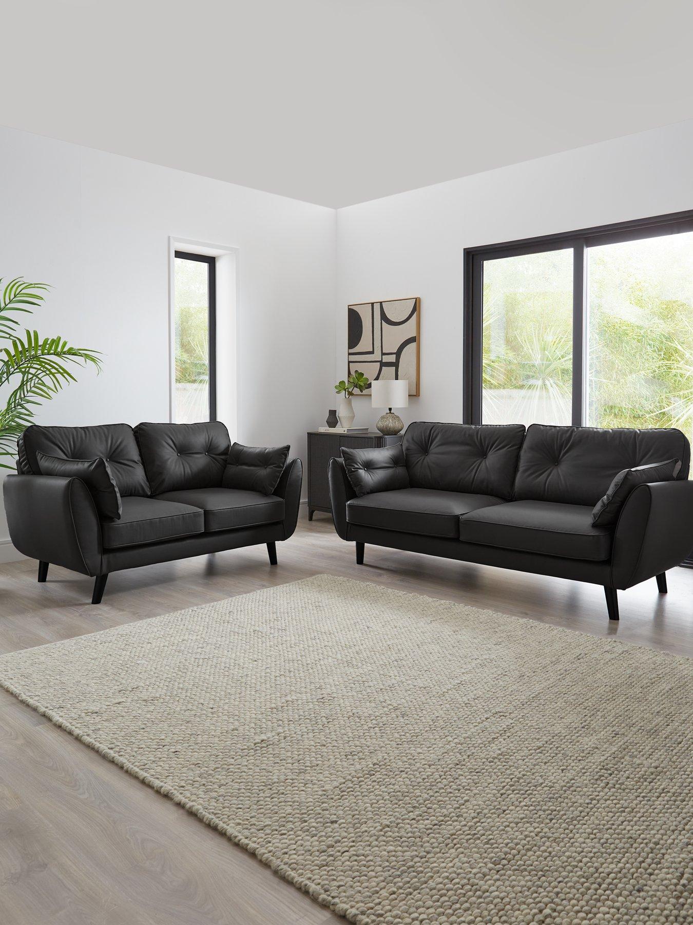 undefined Paulo 3 + 2 Seater Faux Leather Sofa Set (Buy  &  SAVE!)  - FSC® Certified