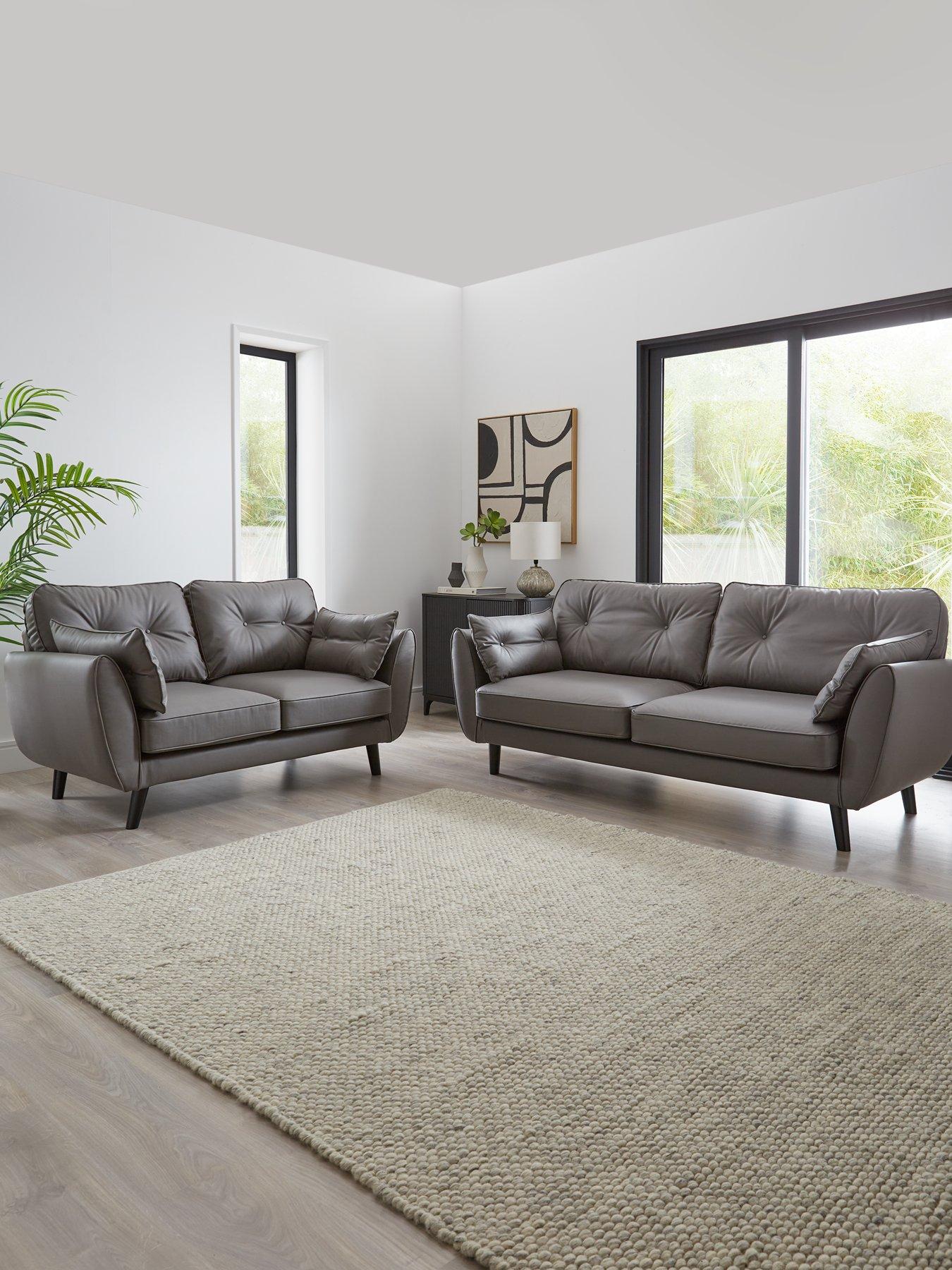 undefined Paulo 3 + 2 Seater Faux Leather Sofa Set (Buy  &  SAVE!)  - FSC® Certified
