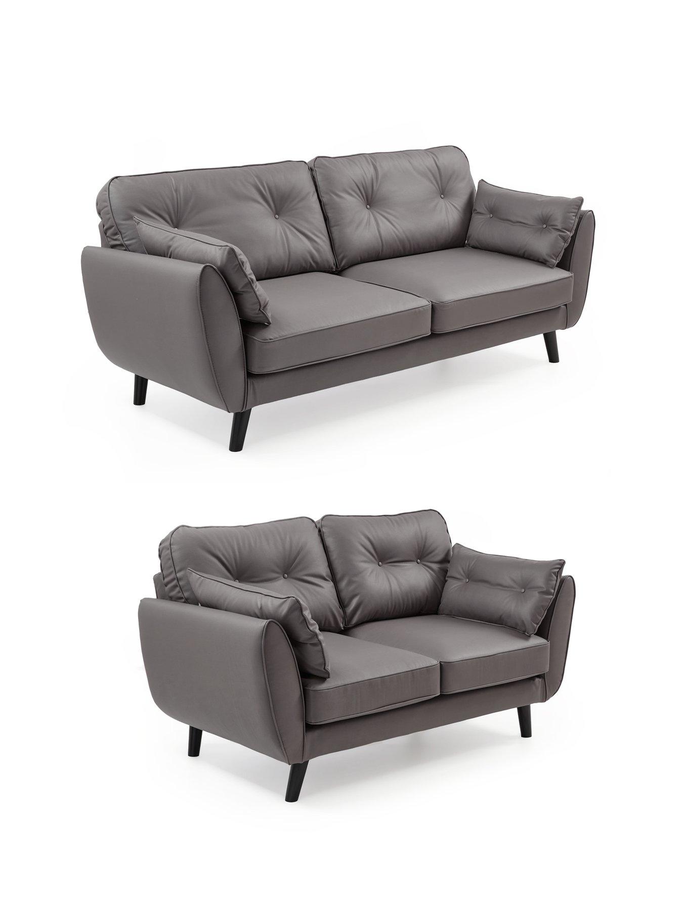 Image 3 of 7 of The Very Collection Paulo 3 +&nbsp;2&nbsp;Seater Faux Leather Sofa Set (Buy &amp; SAVE!)&nbsp;&nbsp;- FSC&reg; Certified