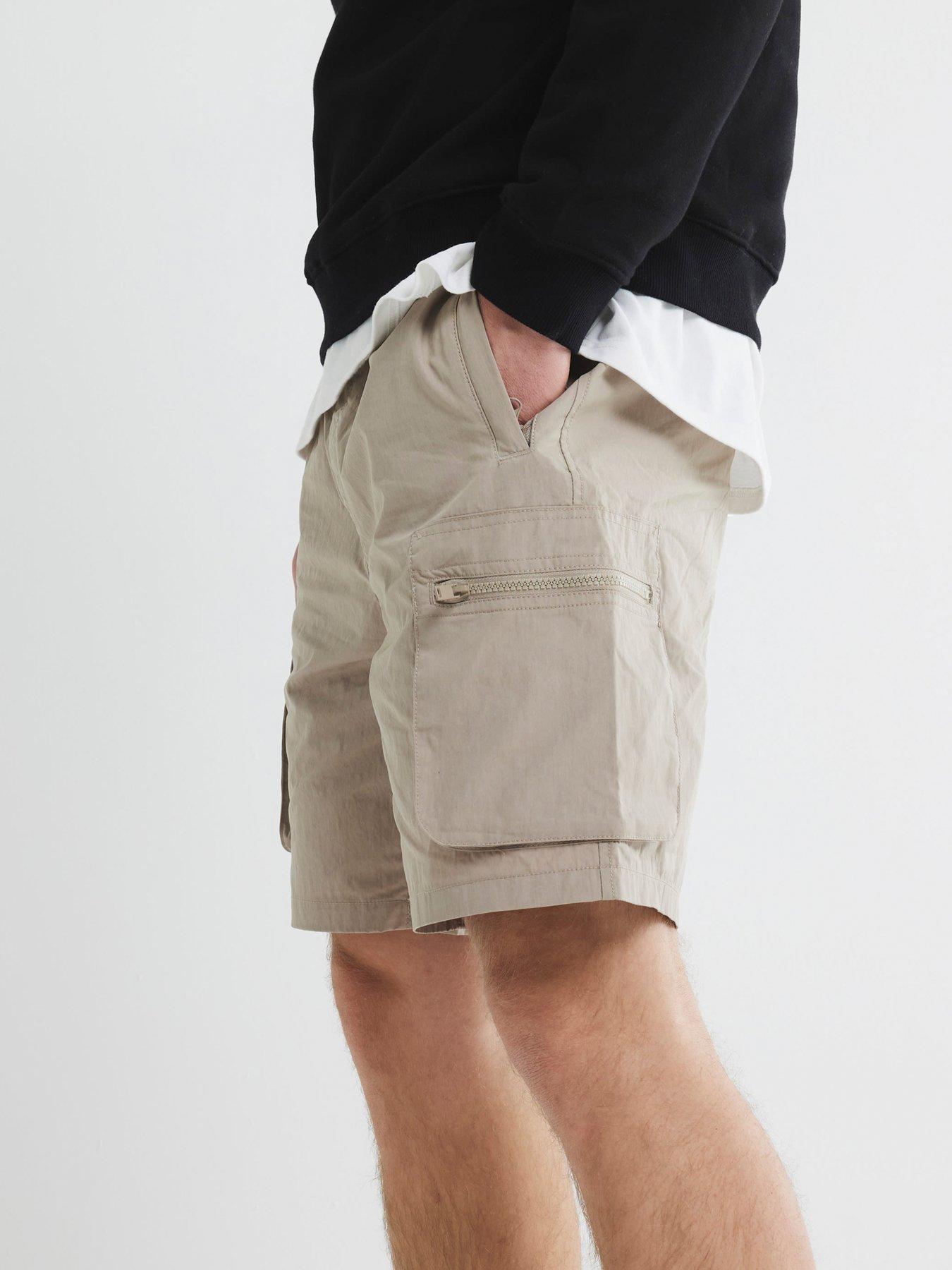 Image 3 of 4 of River Island Hilson Cargo Shorts - Stone
