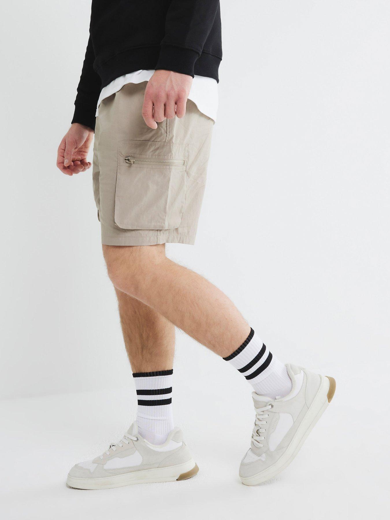 Image 4 of 4 of River Island Hilson Cargo Shorts - Stone