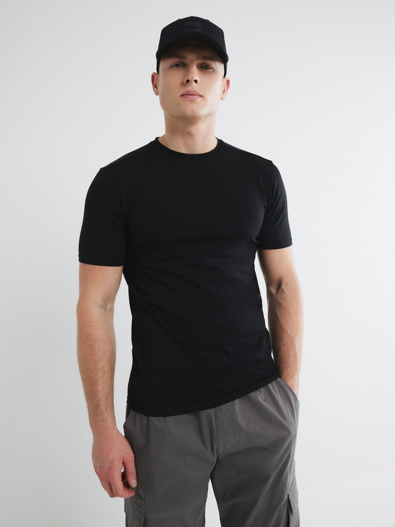 River Island Essentials Muscle Fit T-Shirt - Black