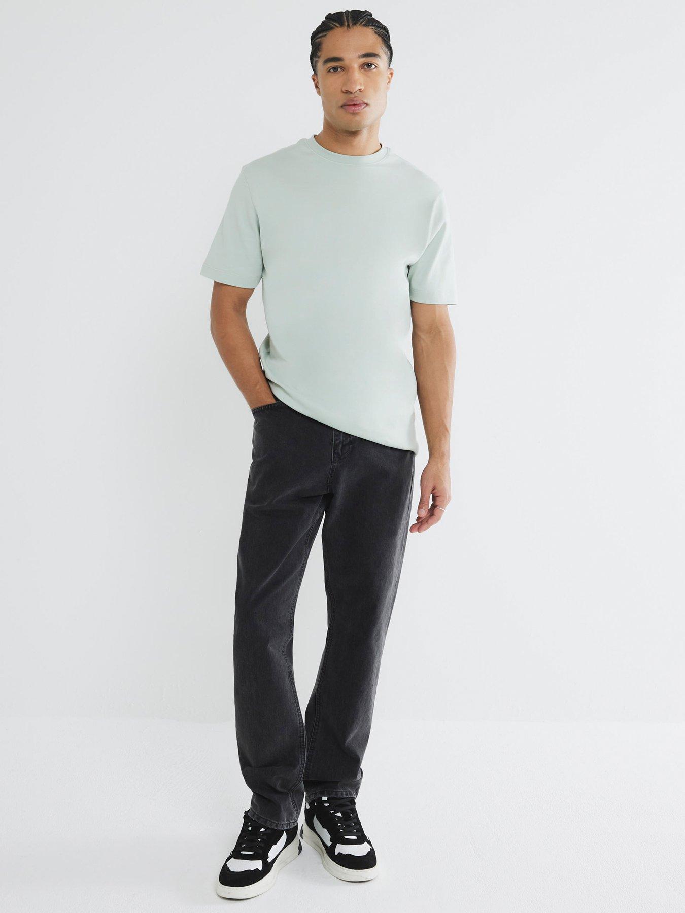 Image 3 of 4 of River Island Essentials Slim Fit T-Shirt - Light Green