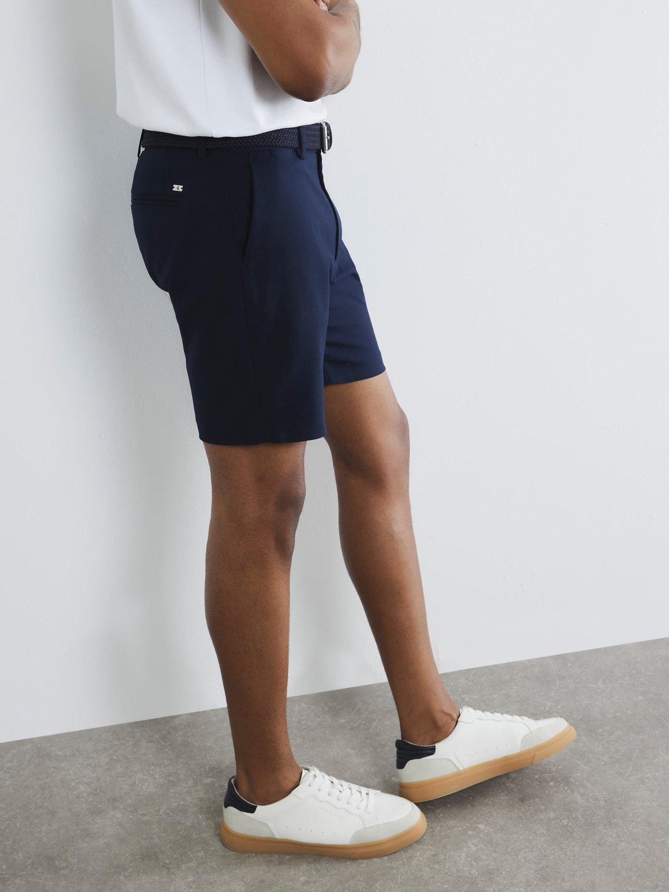 Image 2 of 5 of River Island Belted Chino Shorts - Navy