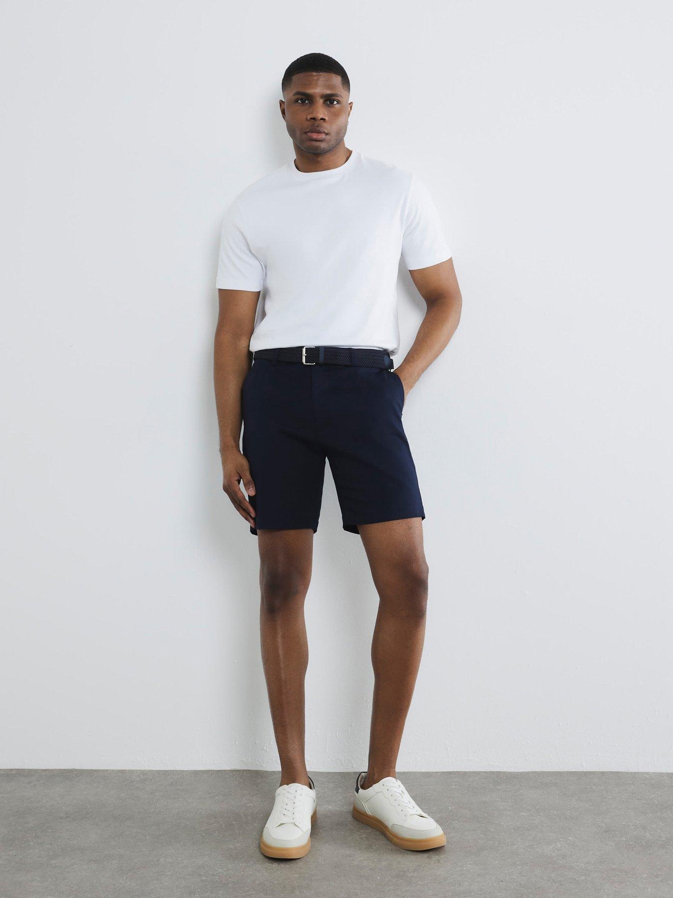 Image 3 of 5 of River Island Belted Chino Shorts - Navy