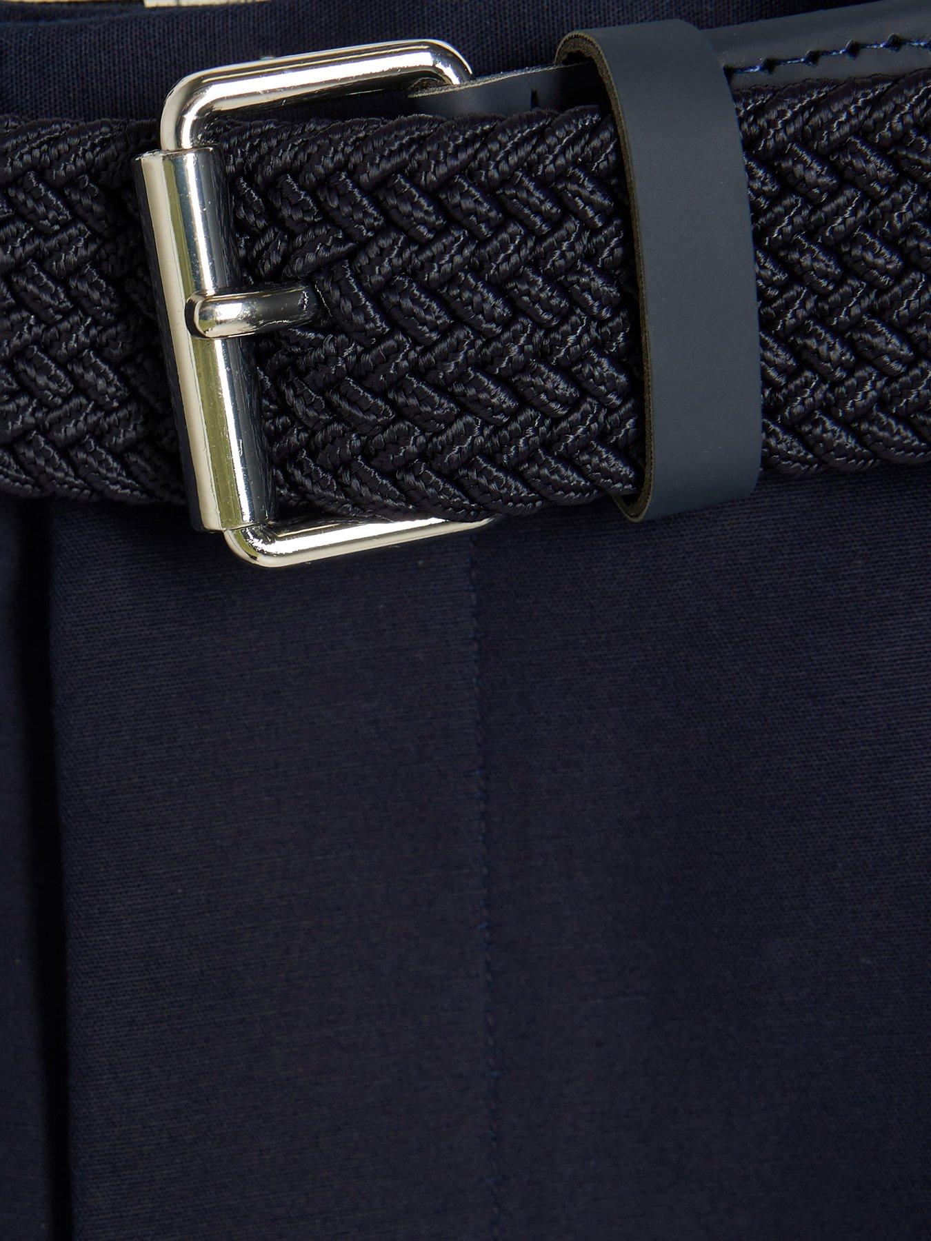 Image 5 of 5 of River Island Belted Chino Shorts - Navy