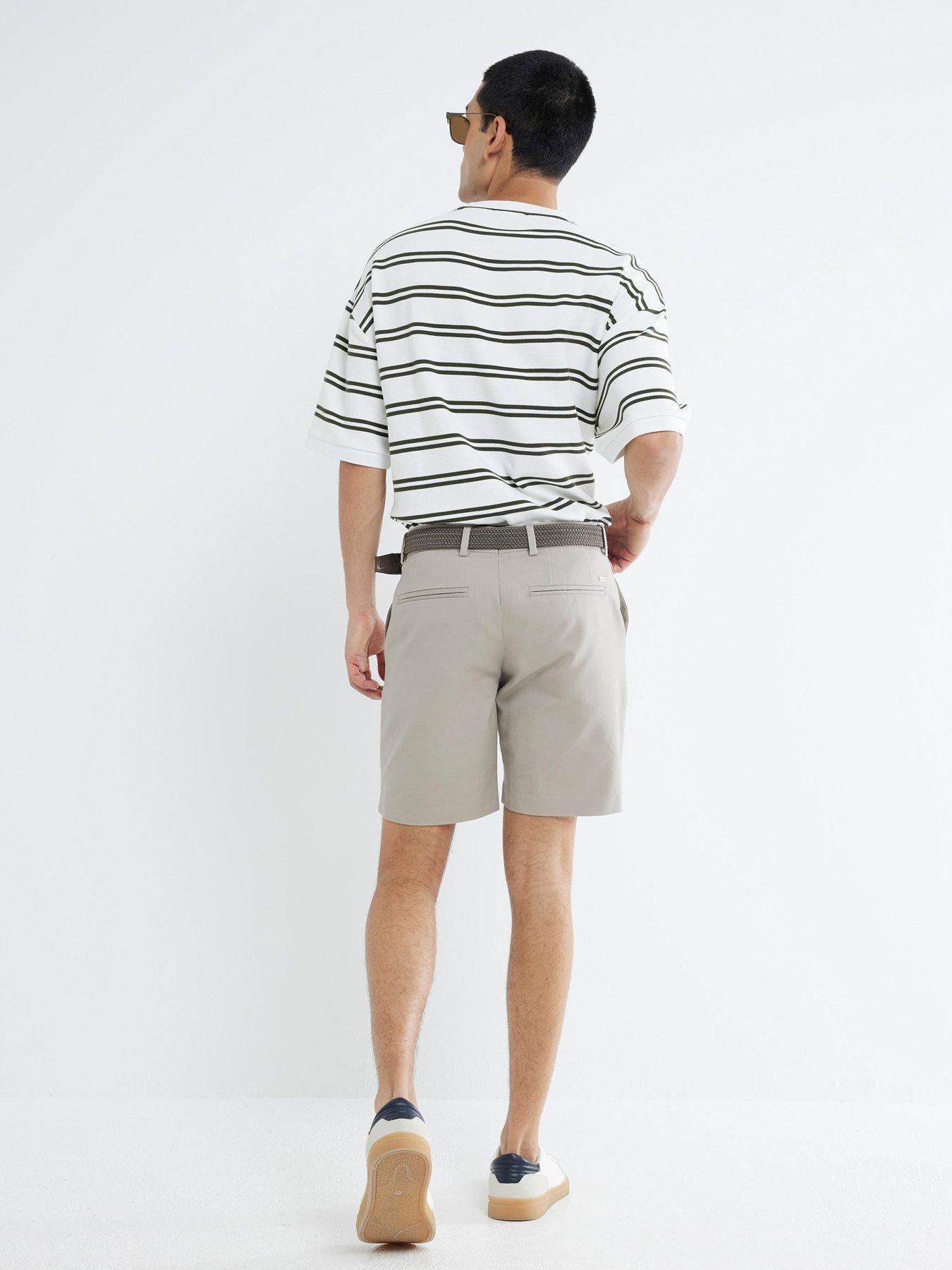 River Island Red regular fit belted chino shorts (UK size)