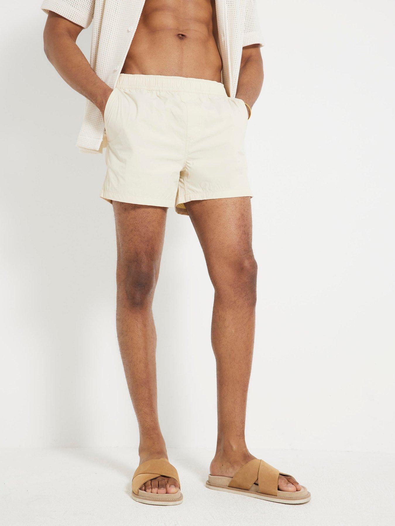 River Island Core Swim Shorts - Ecru
