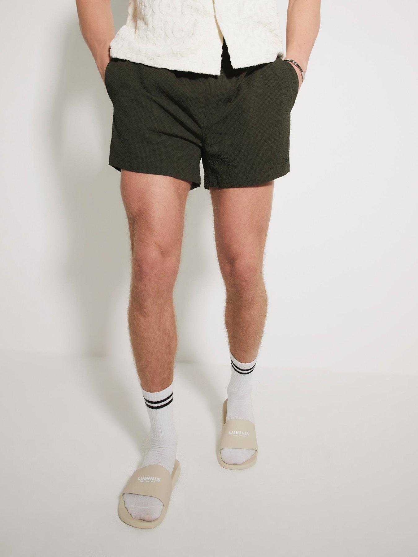 undefined Seersucker Swim Shorts - Dark Green