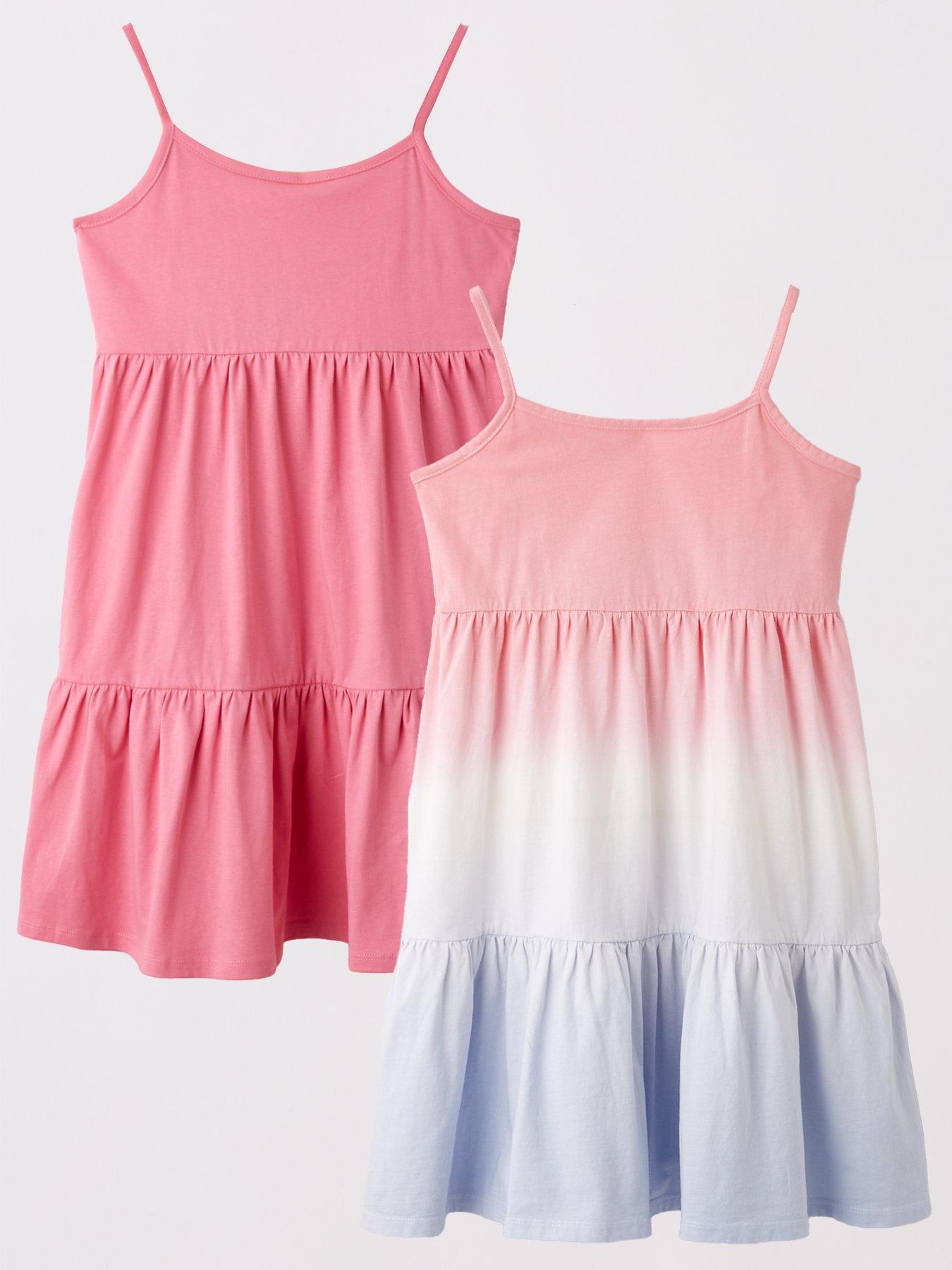 undefined Girls 2 Pack Jersey Dresses - Pink