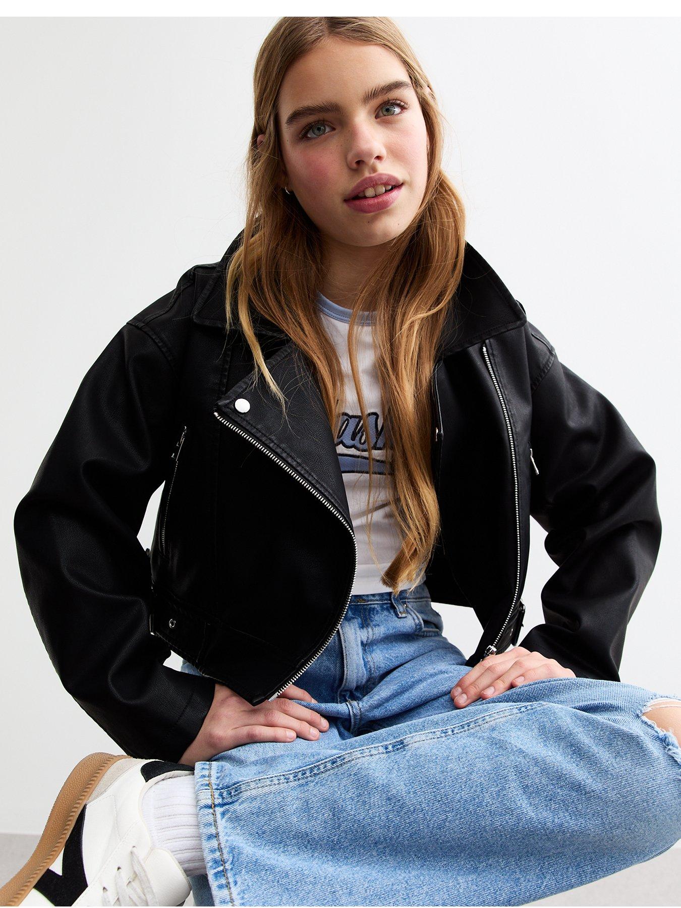 Leather Jacket New Look Jackets Uk New Look 915 Girls Black Faux