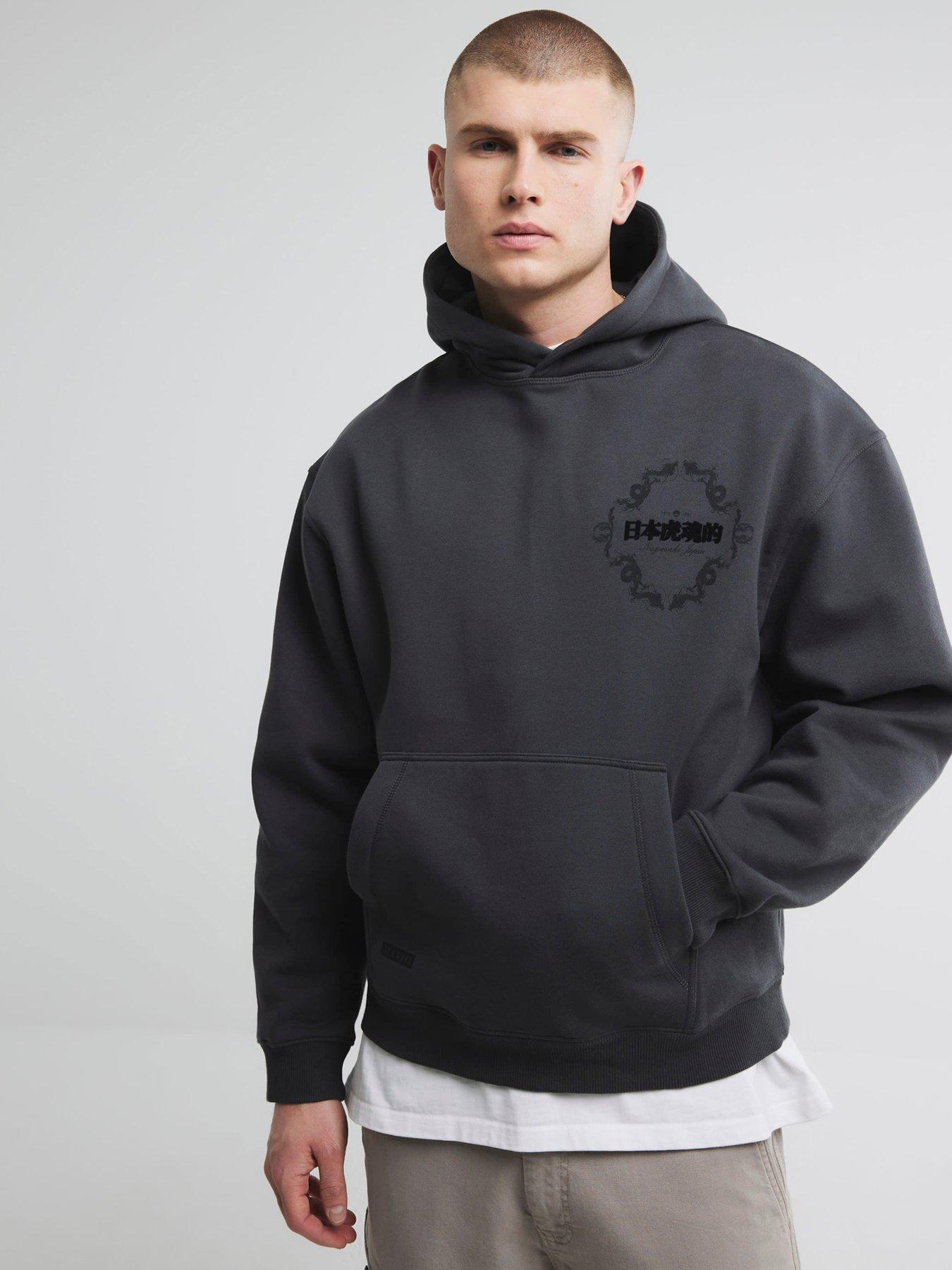 undefined Oversized Diamond Drago Crew Sweat - Dark Grey