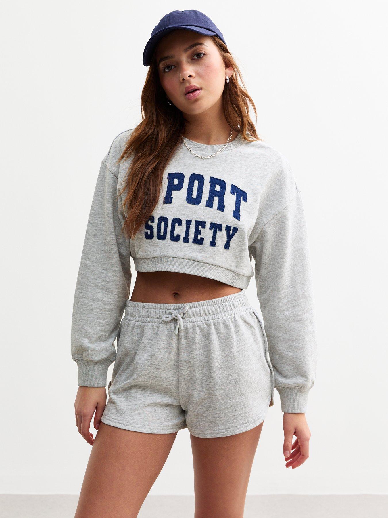undefined Girls Jersey Runner Shorts - Dark Grey