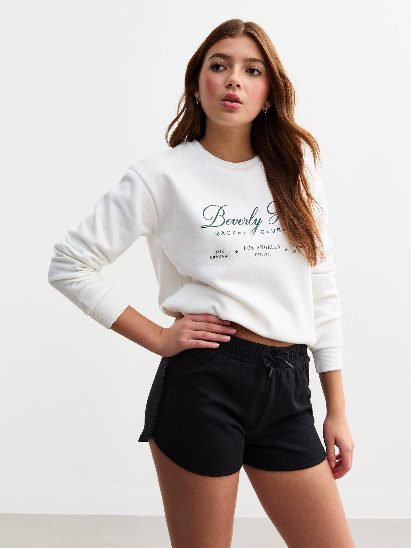 undefined Girls Jersey Runner Shorts - Black