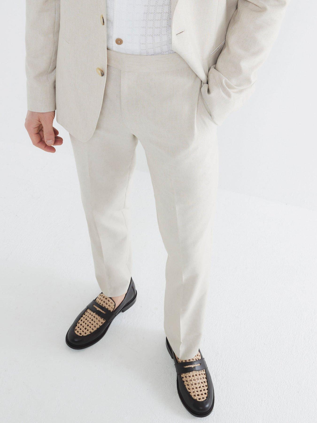 undefined Linen Suit Trouser - Ecru