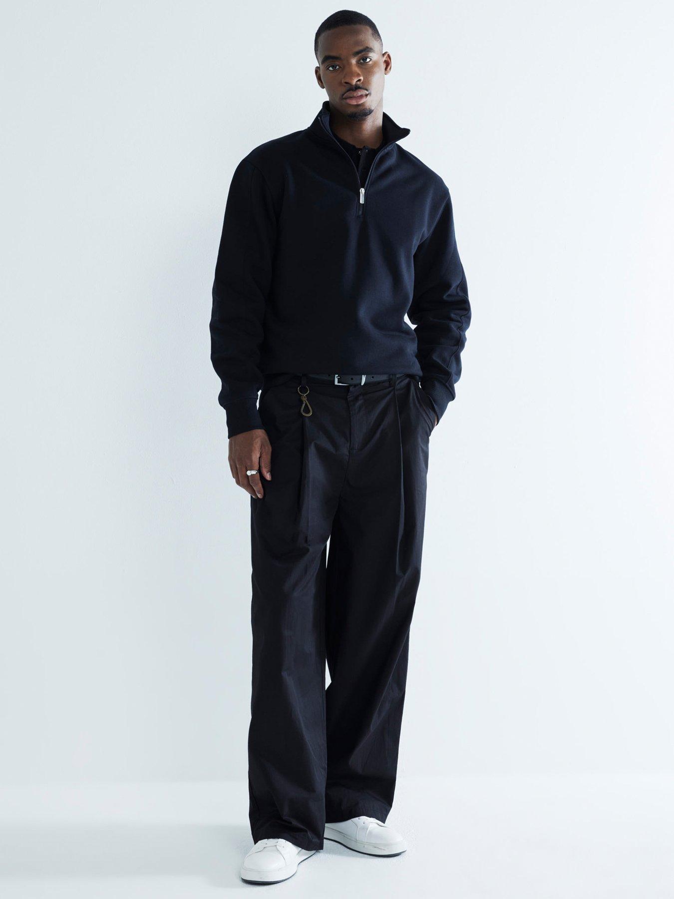Image 2 of 3 of River Island Essentials 1/2 Zip Sweat Top - Black