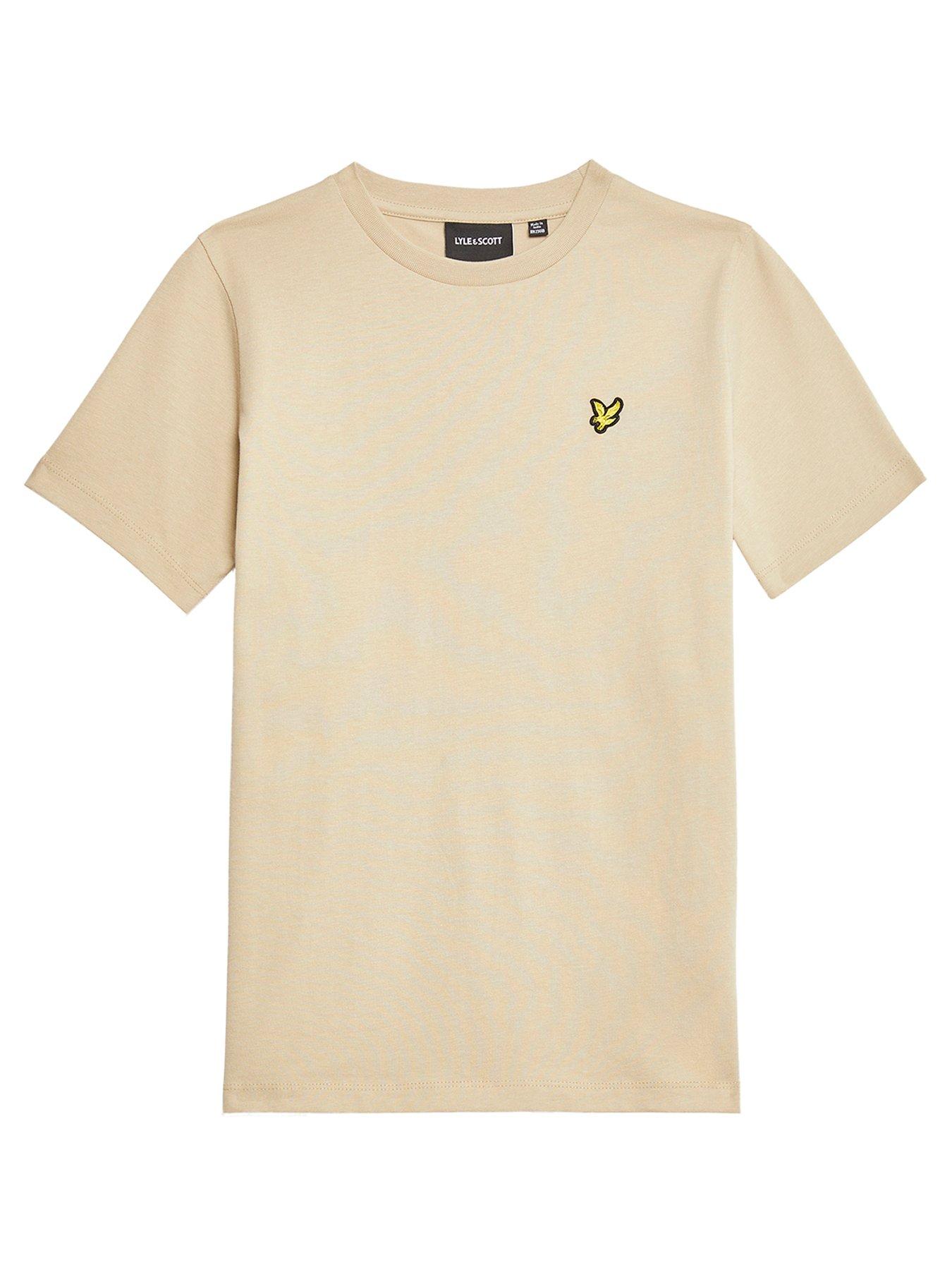 Lyle & Scott Boys Short Sleeve T-Shirt - Beige, Beige, Size 8-9 Years