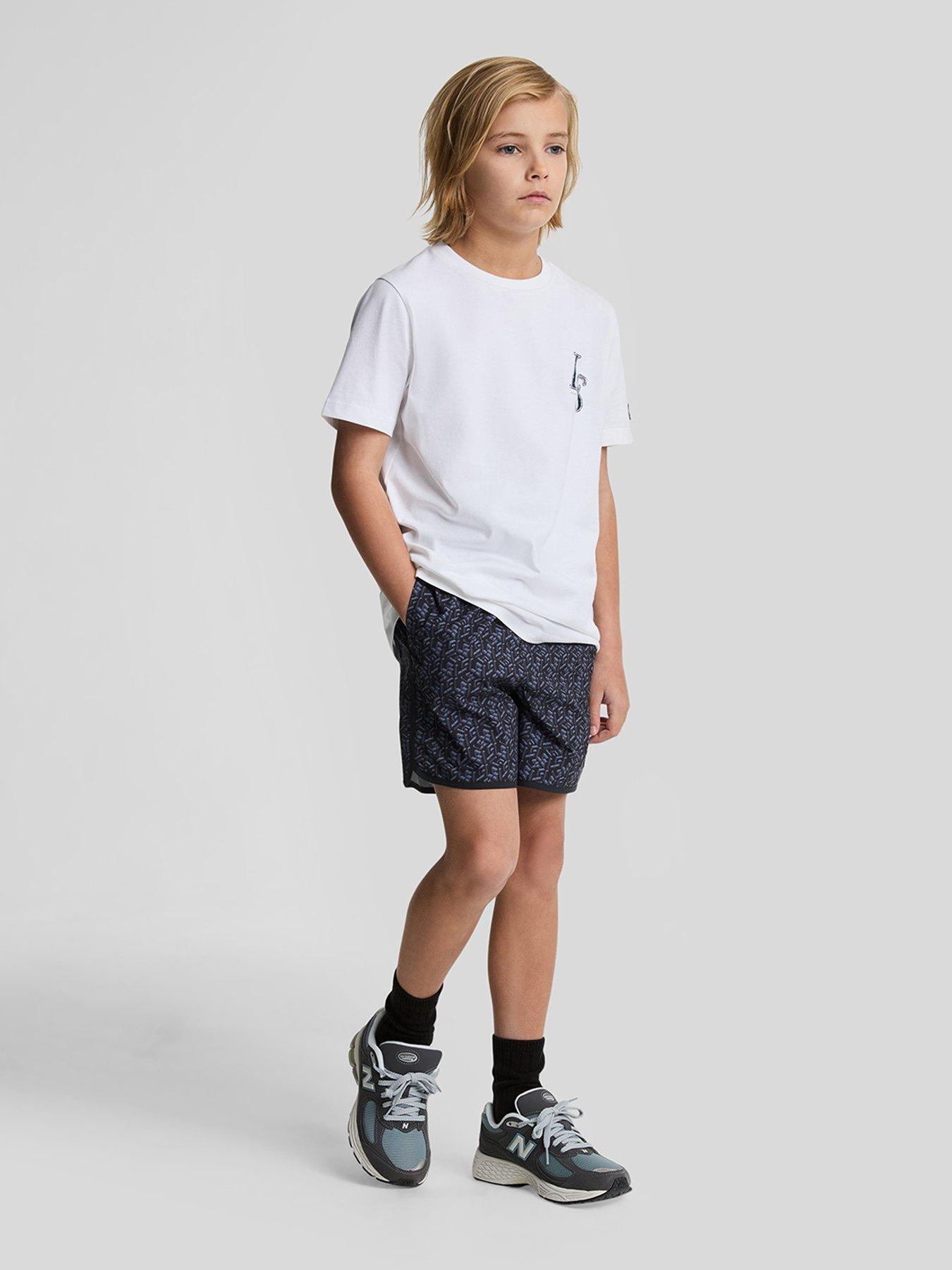 undefined Boys Monogram Board Short - Navy