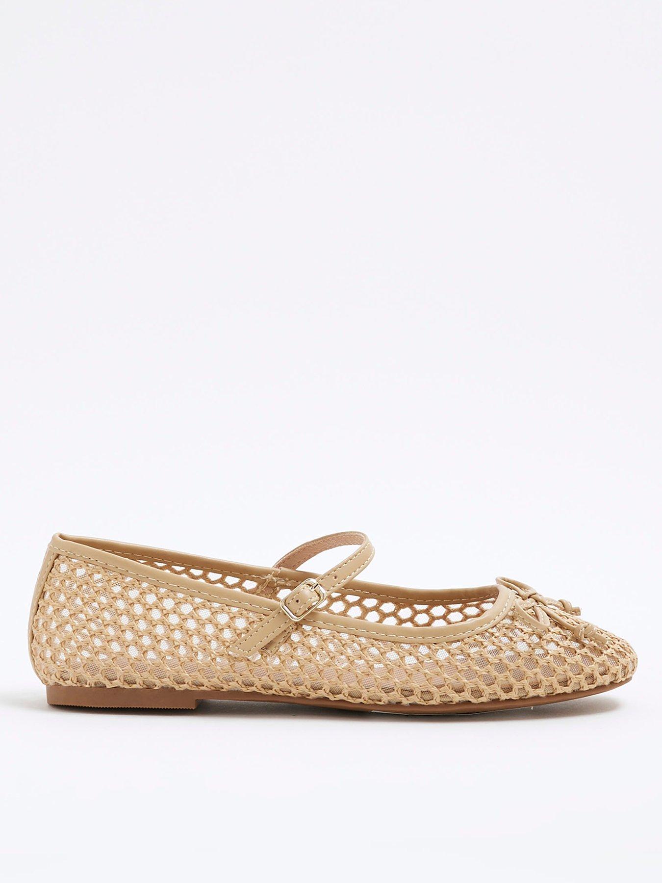 undefined Raffia Ballet Shoe - Beige