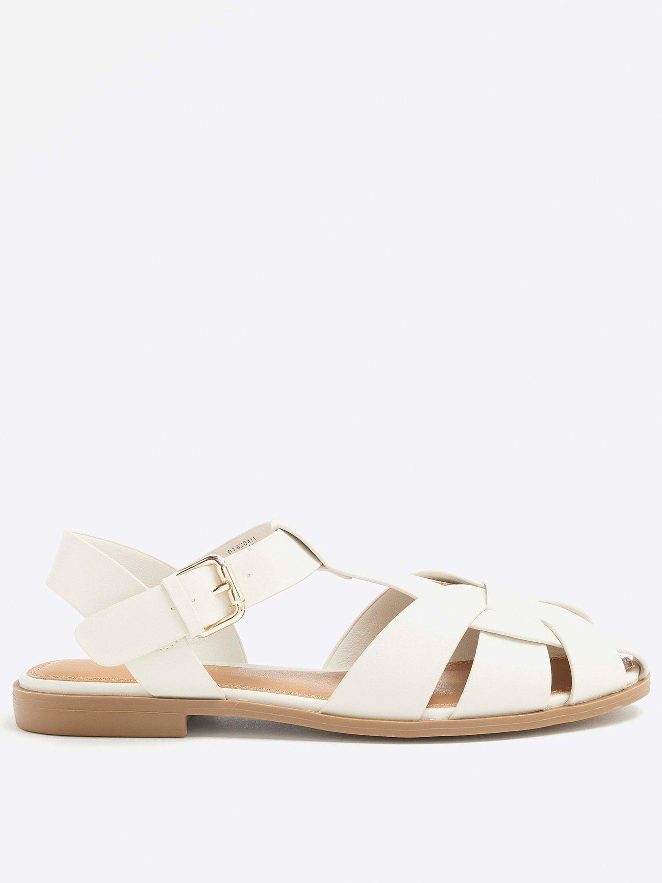undefined Closed Toe Fisherman Sandal - Cream