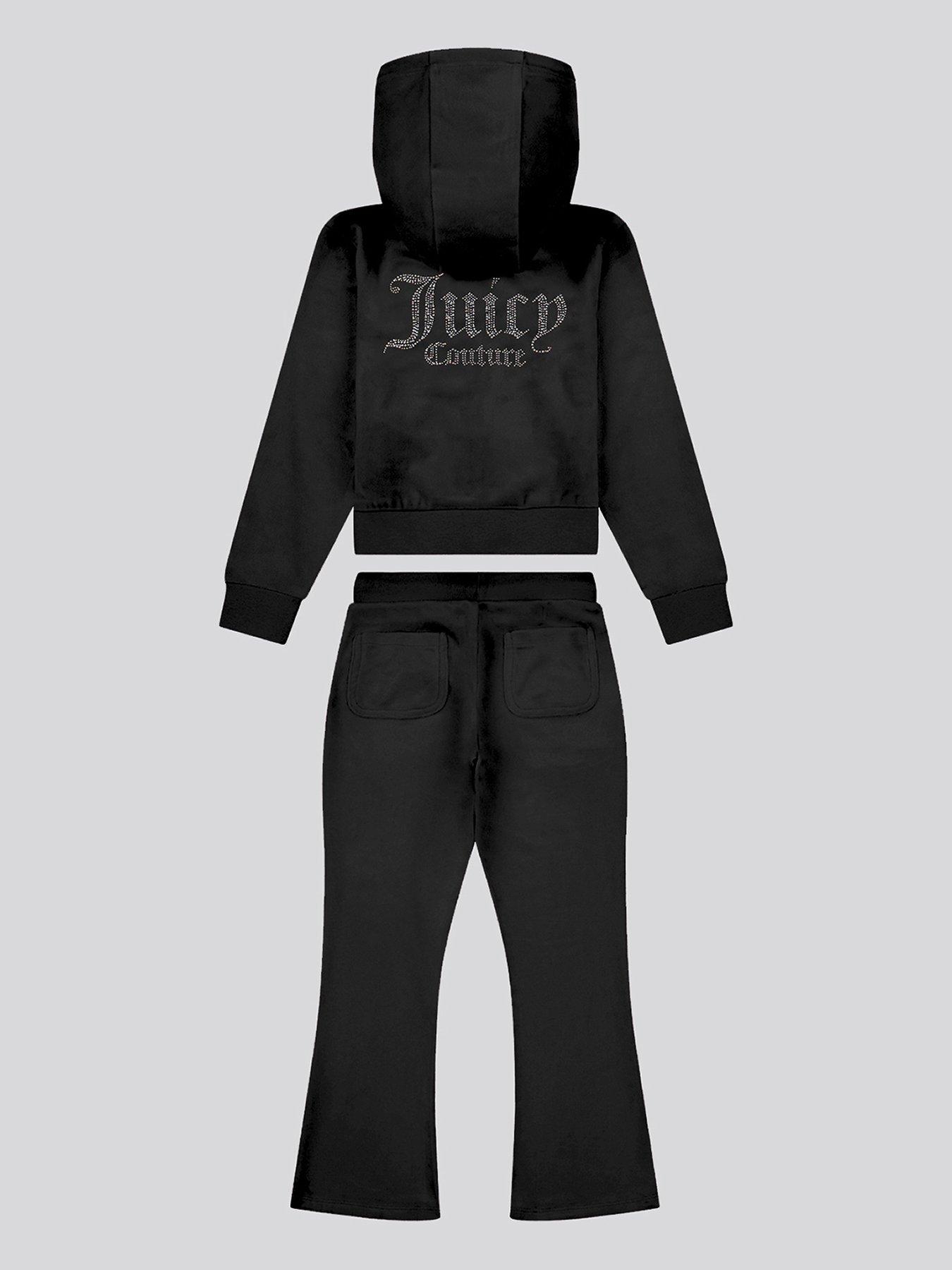 Juicy Couture Younger Girls Diamante Zip Thru Bootcut Jogger Set