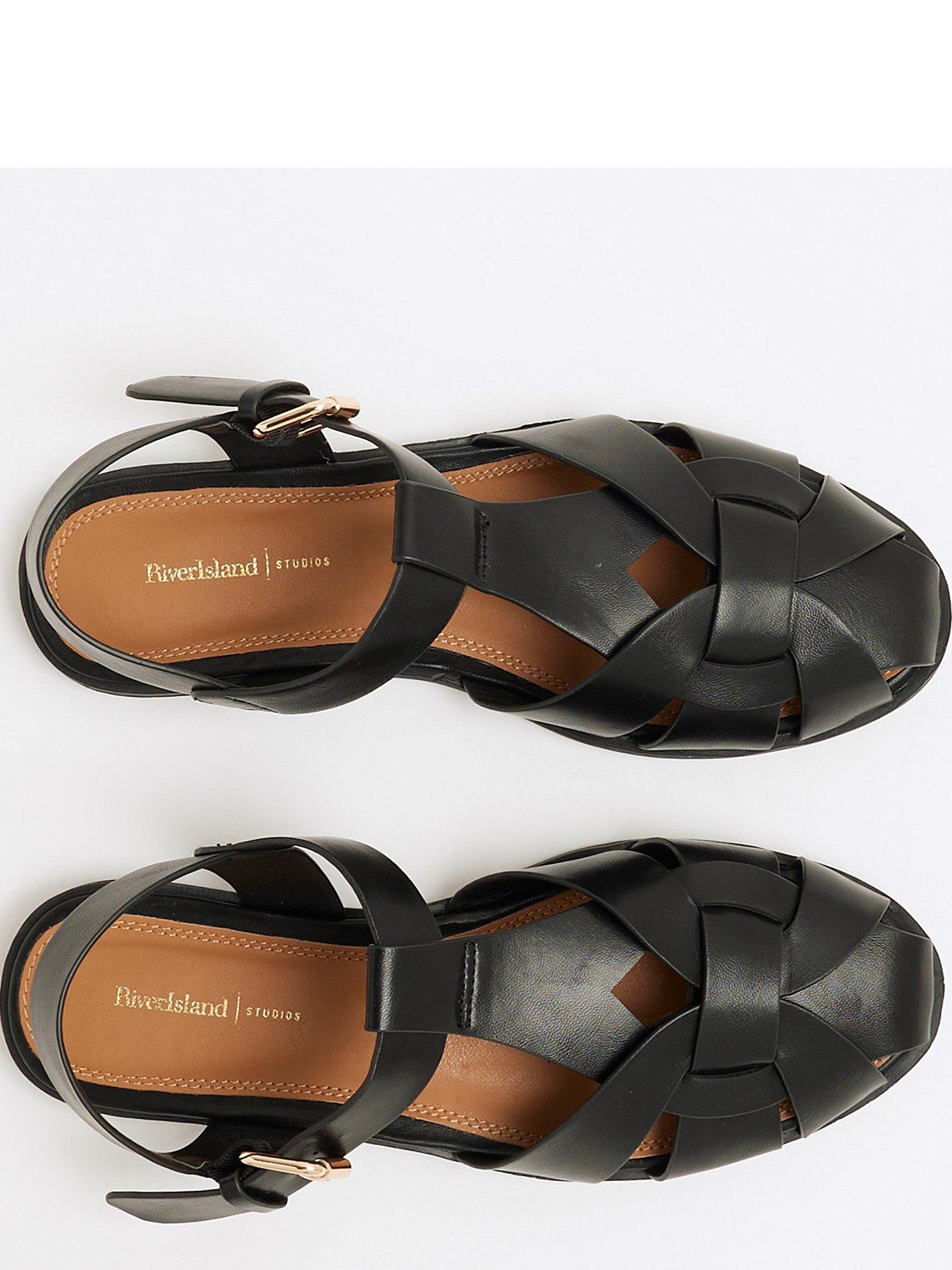 Peep Toe Black Sandals That Cover Toes Ladies Sandals Sandals With