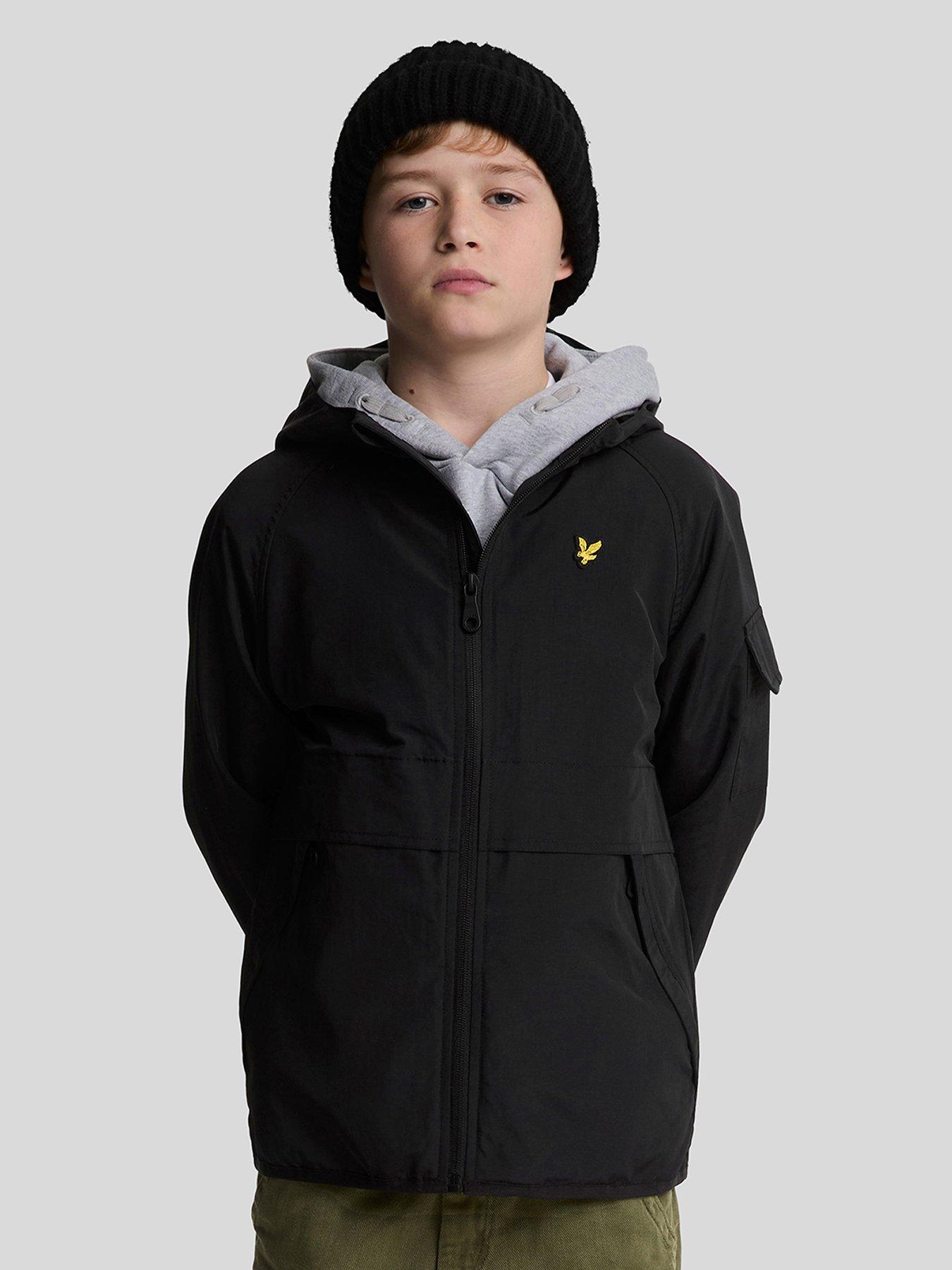 undefined Boys Hooded Windbreaker Jacket - Black