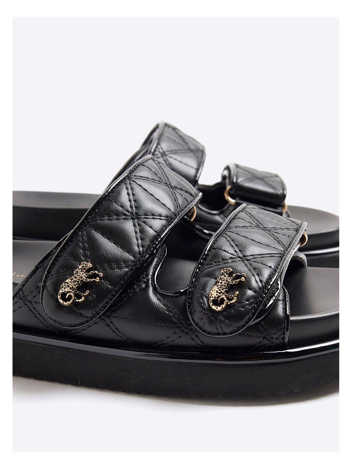 Image 5 of 6 of River Island Quilted Chunky Sandal - Black