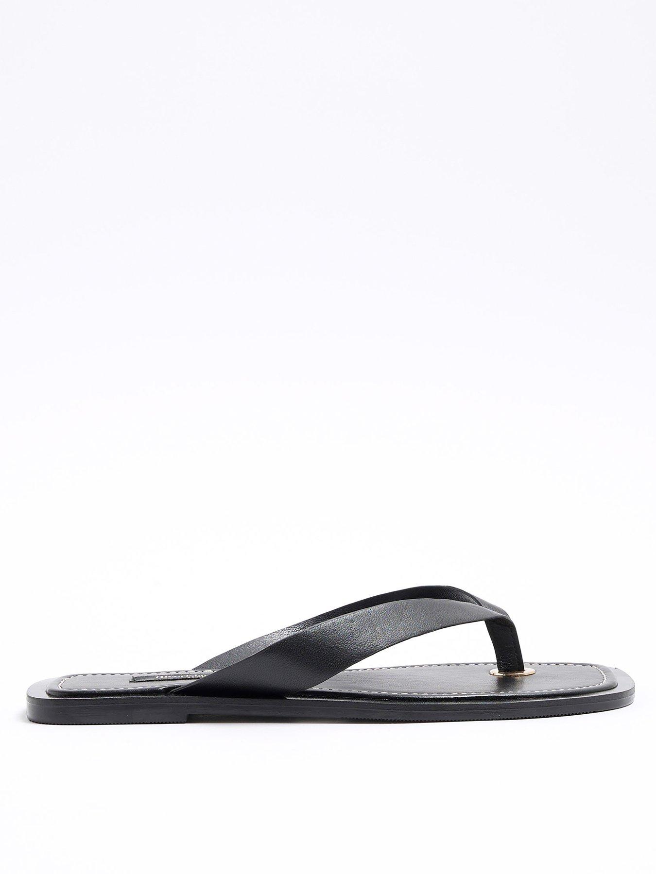 undefined Toe Thong Flat Sandal - Black