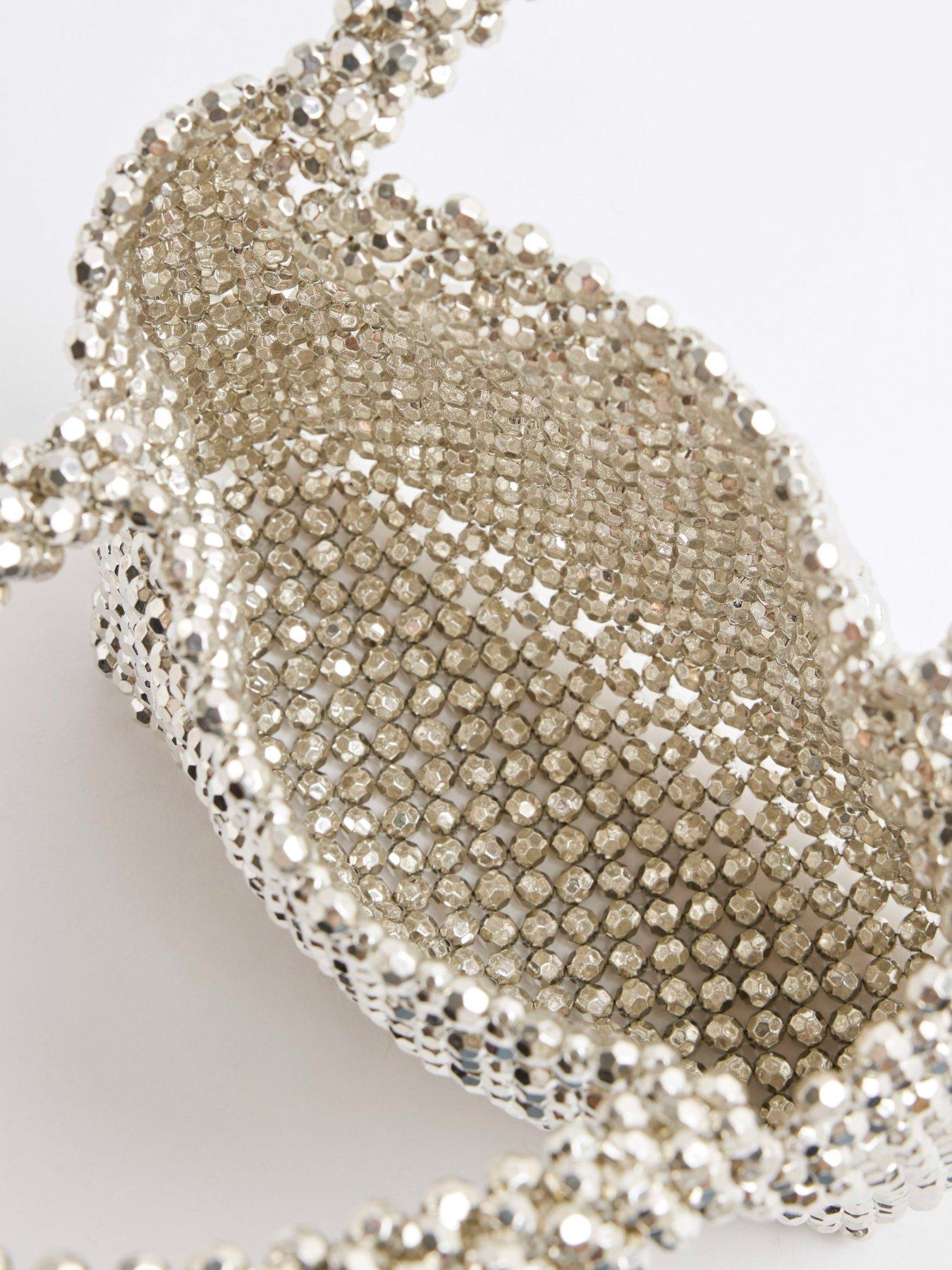 Image 5 of 5 of River Island Small Beaded Bag - Silver