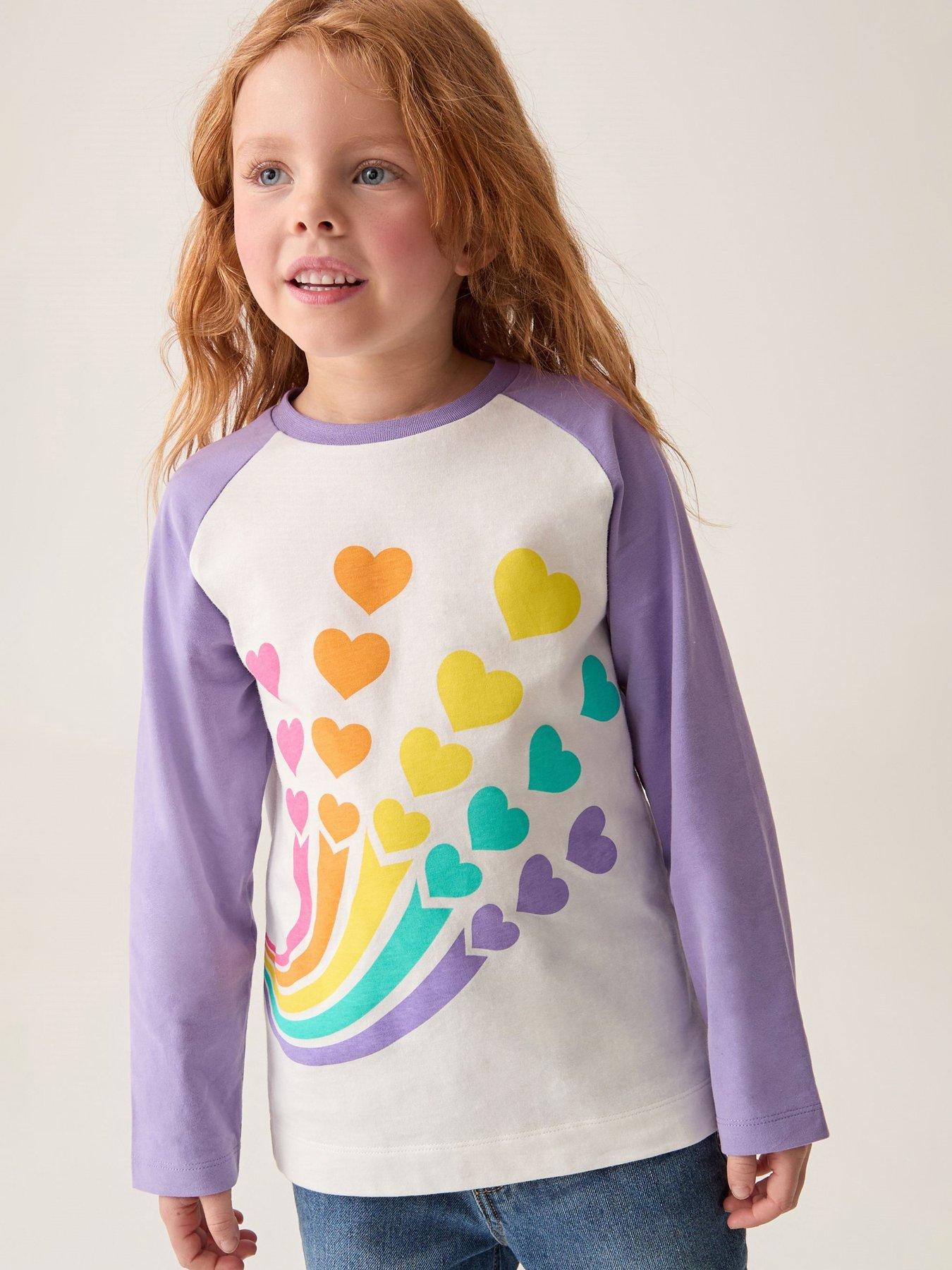 Image 1 of 6 of Little Bird Girls Shooting Heart Long Sleeve T-Shirt - Purple