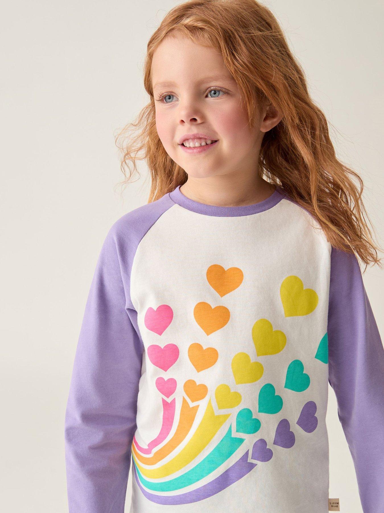 Image 3 of 6 of Little Bird Girls Shooting Heart Long Sleeve T-Shirt - Purple