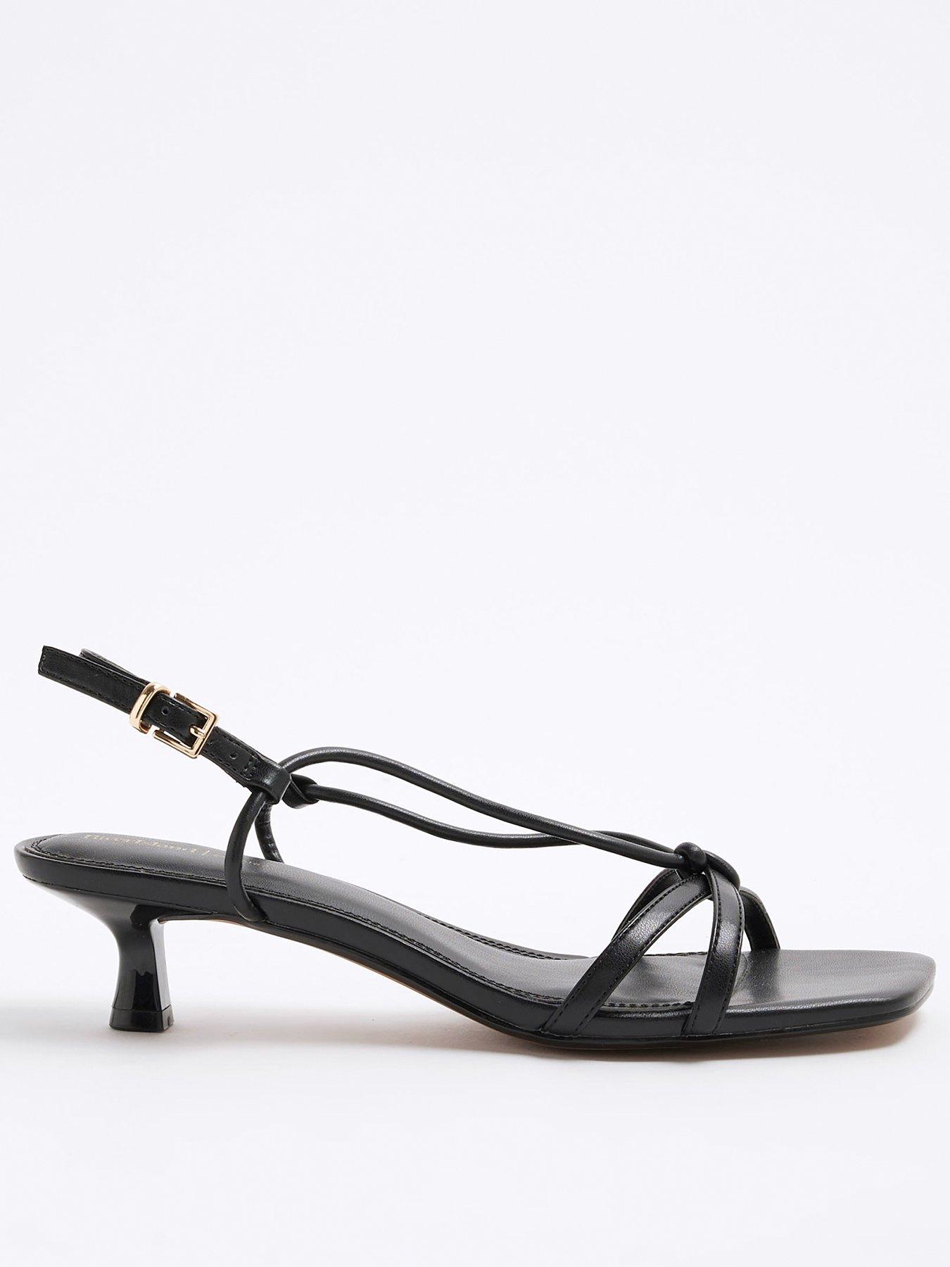 undefined Strappy Kitten Heel - Black