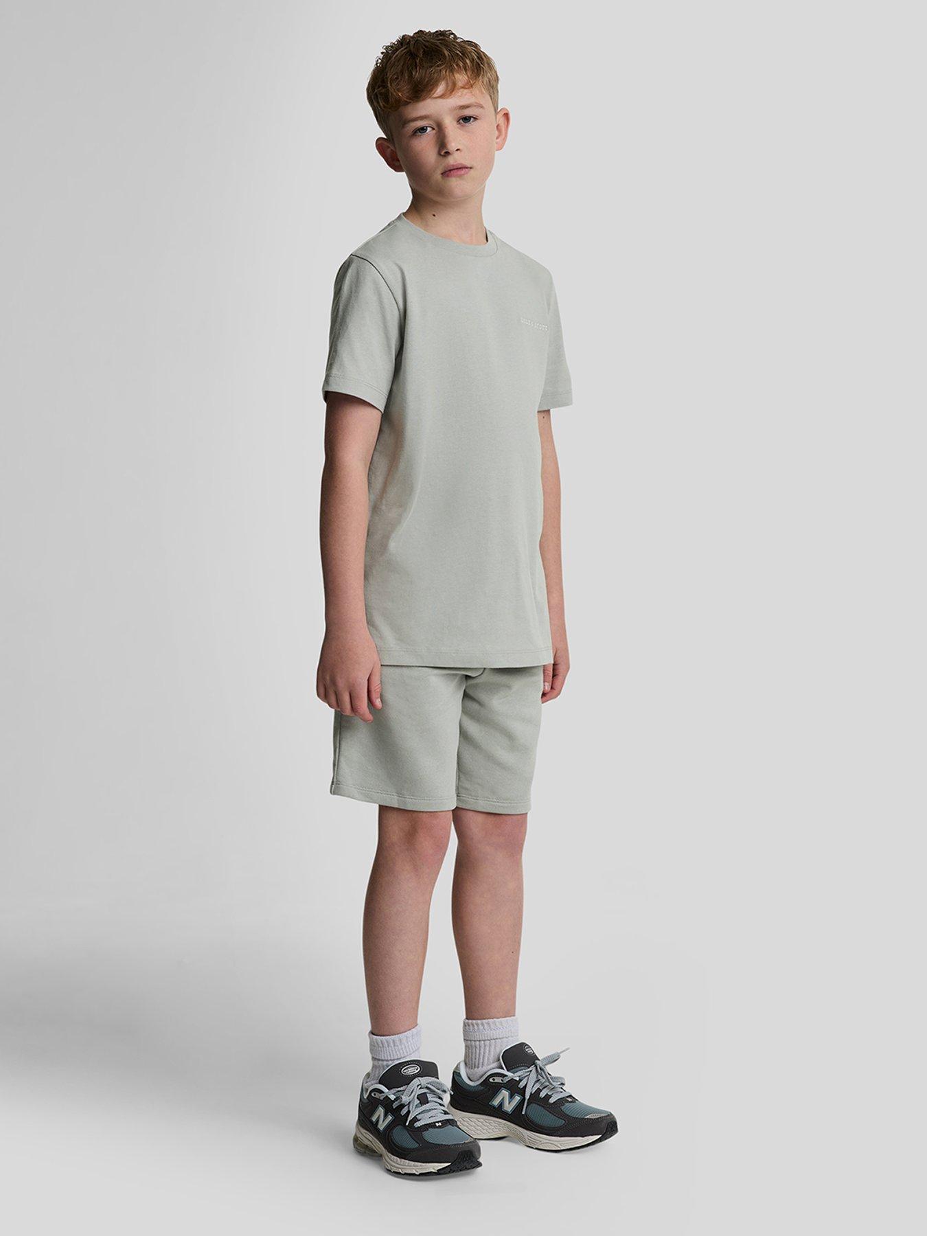 undefined Boys Script Embroidered Sweat Short - Grey
