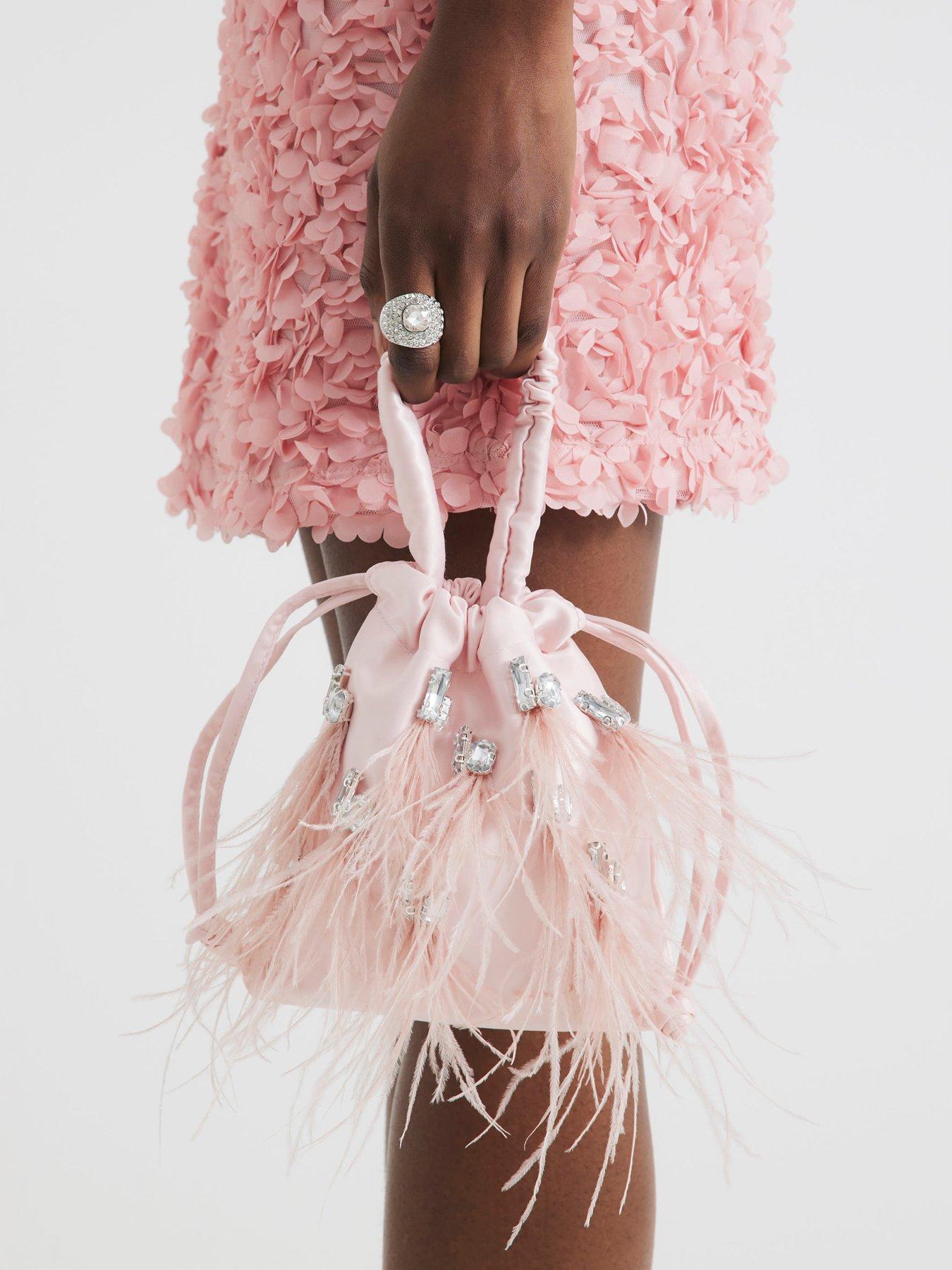 River Island Feather Embellished Bag Pink Very