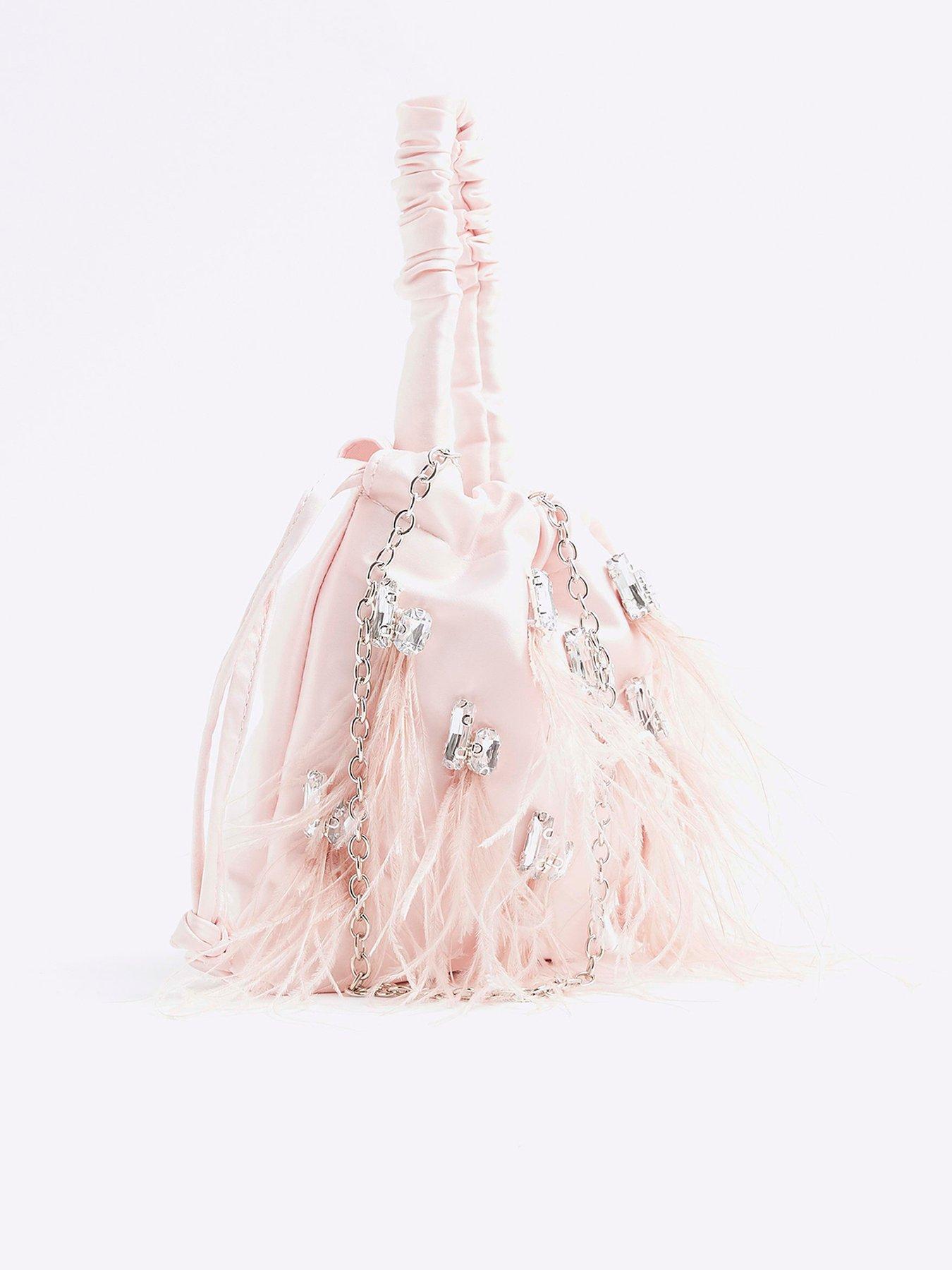 River Island Feather Embellished Bag Pink Very - Main Image