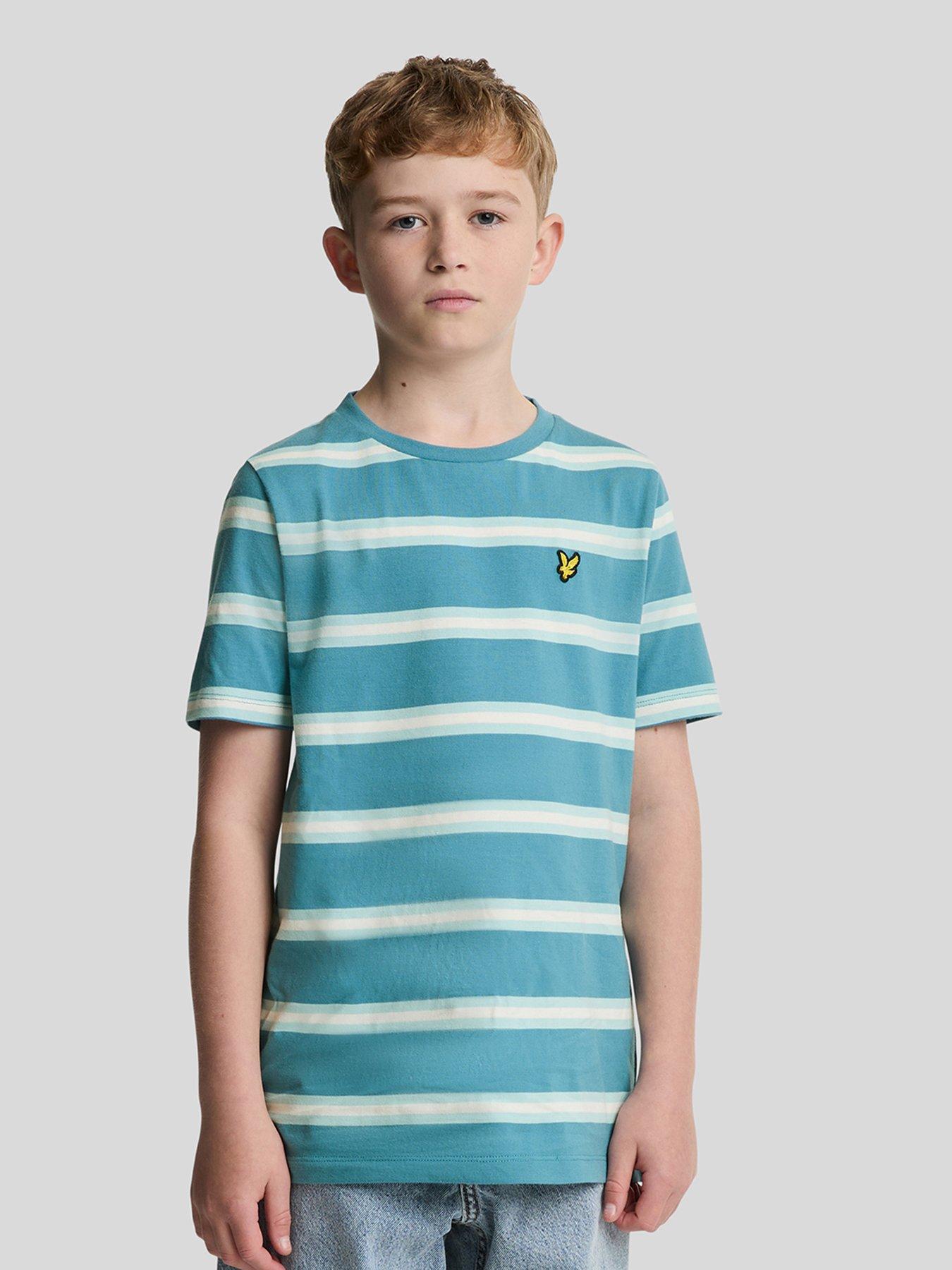 undefined Boys Stripe Short Sleeve T-Shirt - Blue