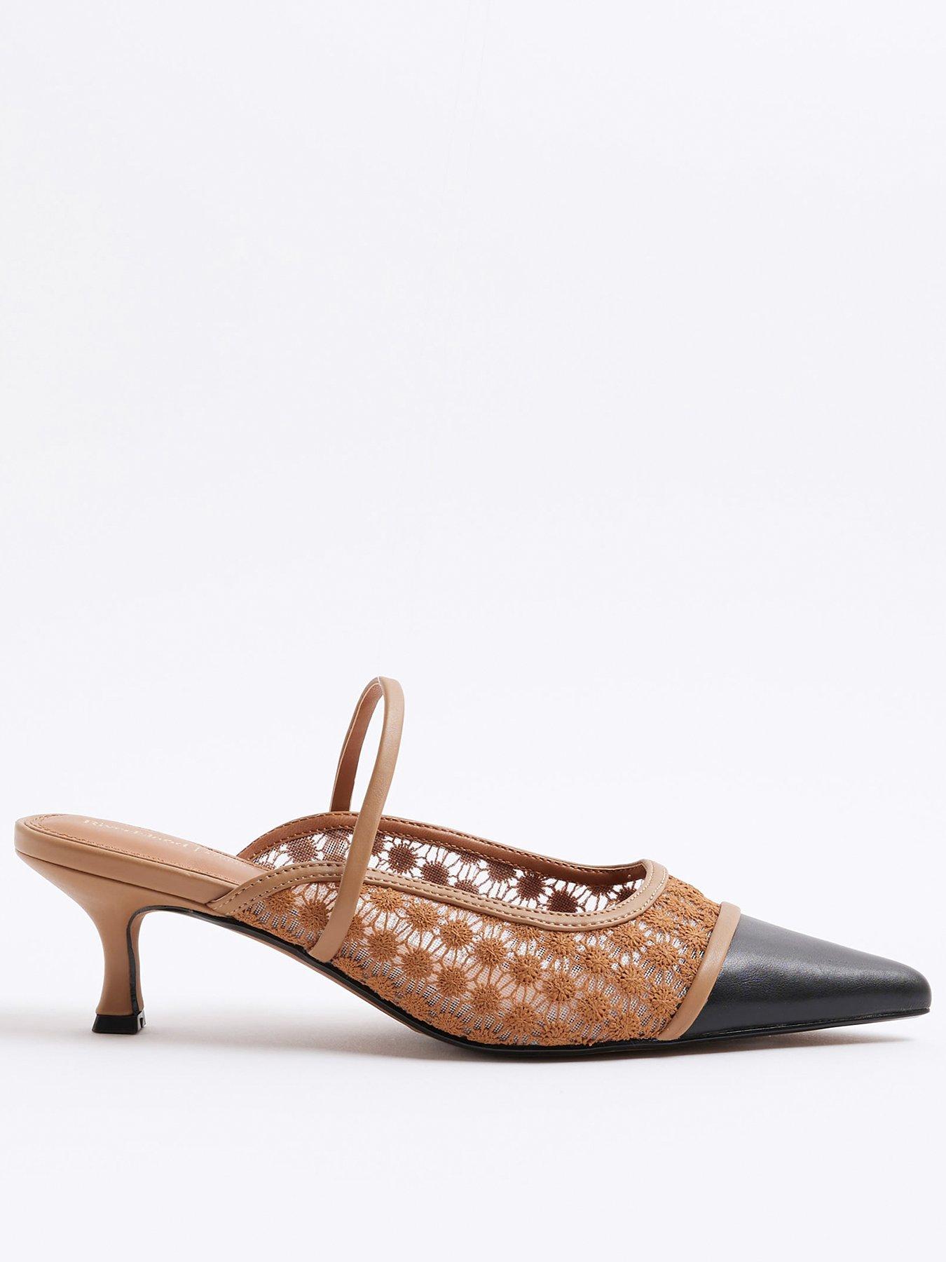undefined Ankle Strap Court Shoe - Brown