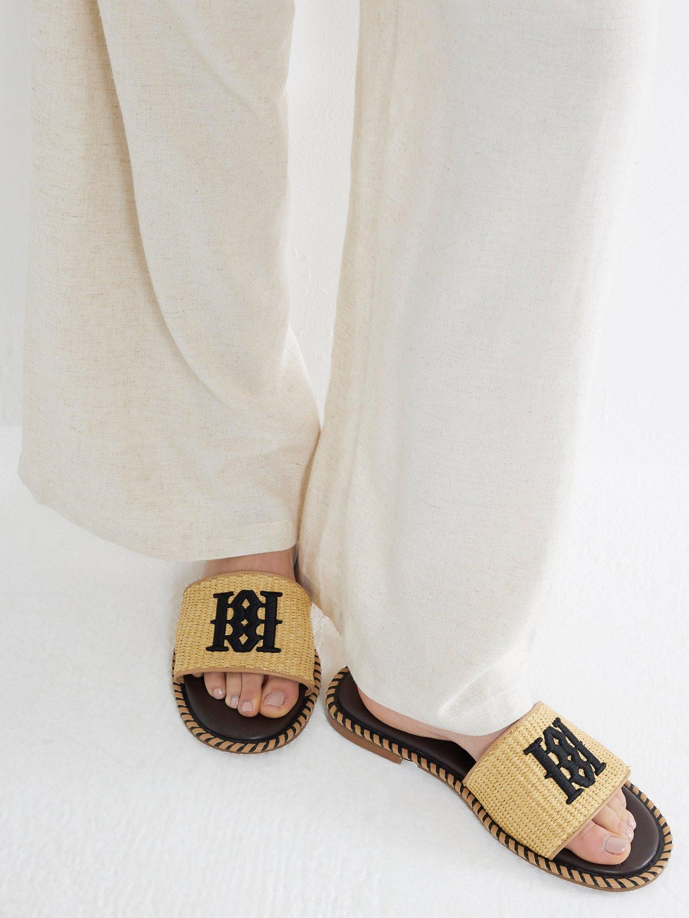 undefined Raffia Flat Sandal - Brown