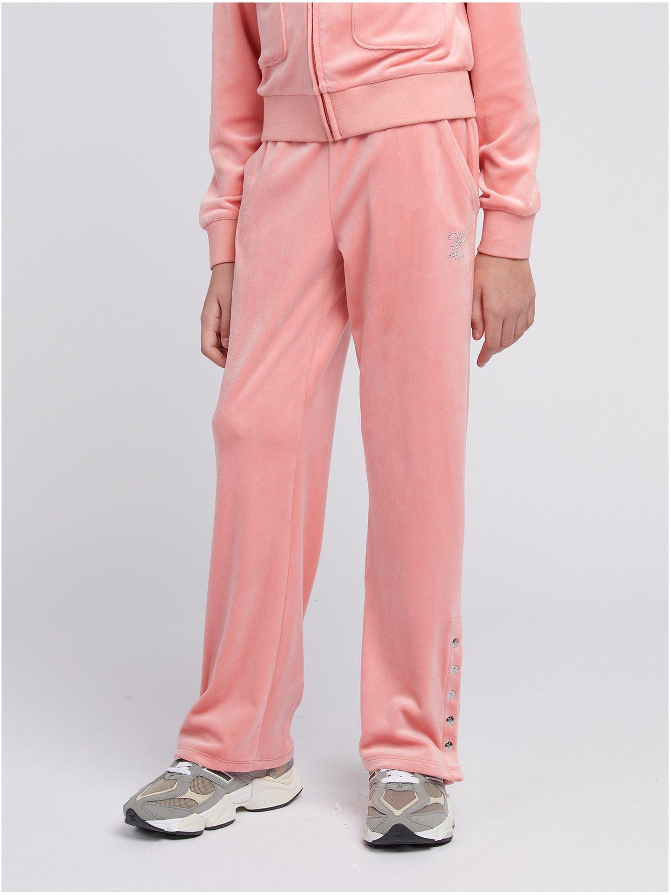 Juicy Couture Girls Popper Straight Leg Joggers - Light Orange