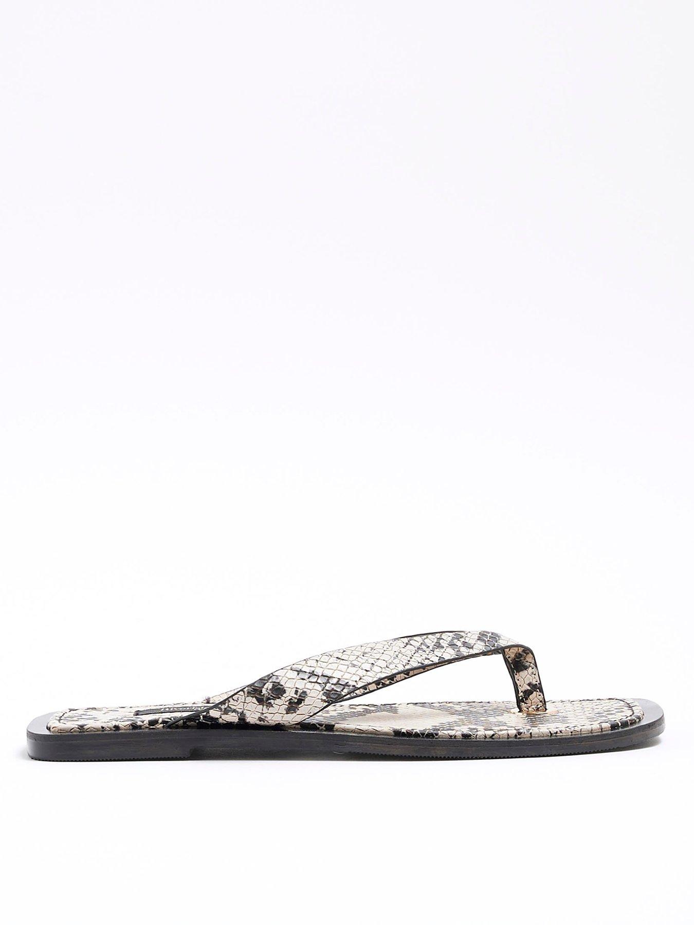undefined Toe Thong Flat Sandal - Ecru