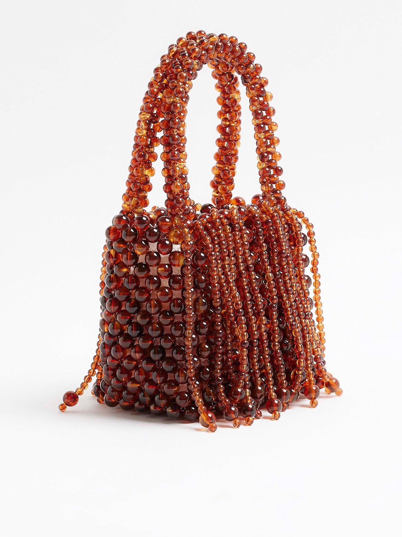 Image 3 of 5 of River Island Waterfall Pearl Bag - Brown