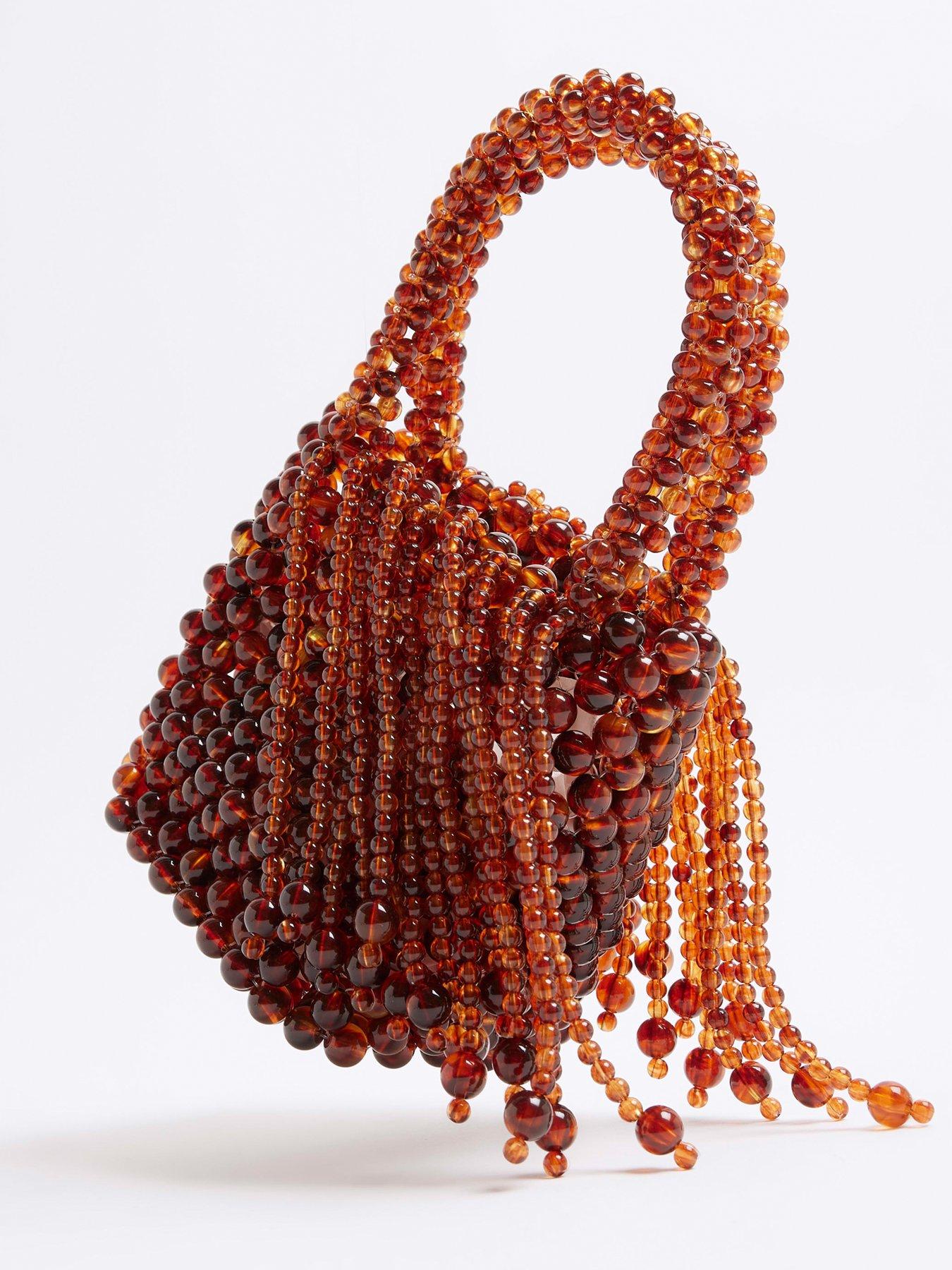 Image 5 of 5 of River Island Waterfall Pearl Bag - Brown